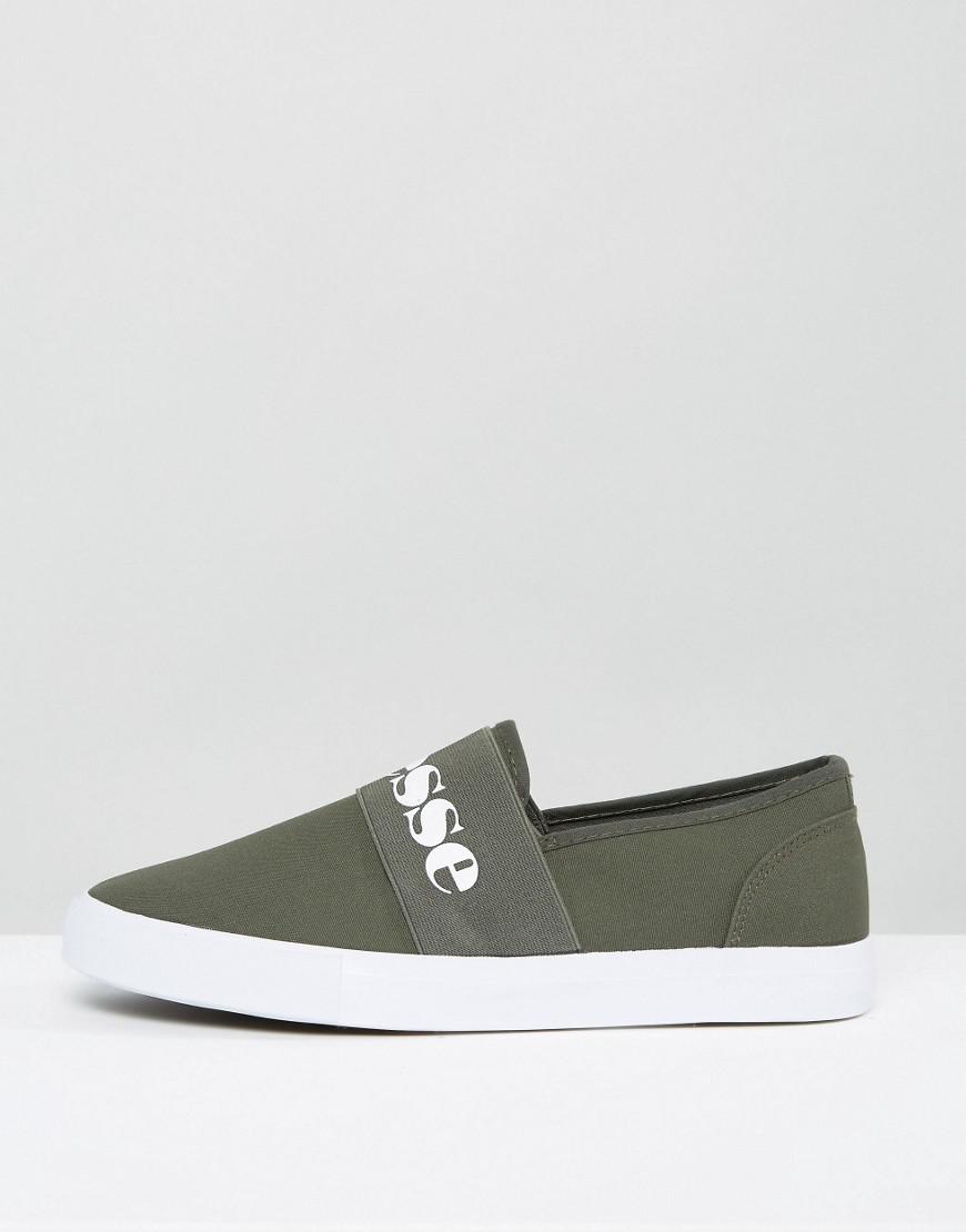Ellesse Canvas Sneakers With Strap in Green for Men - Lyst