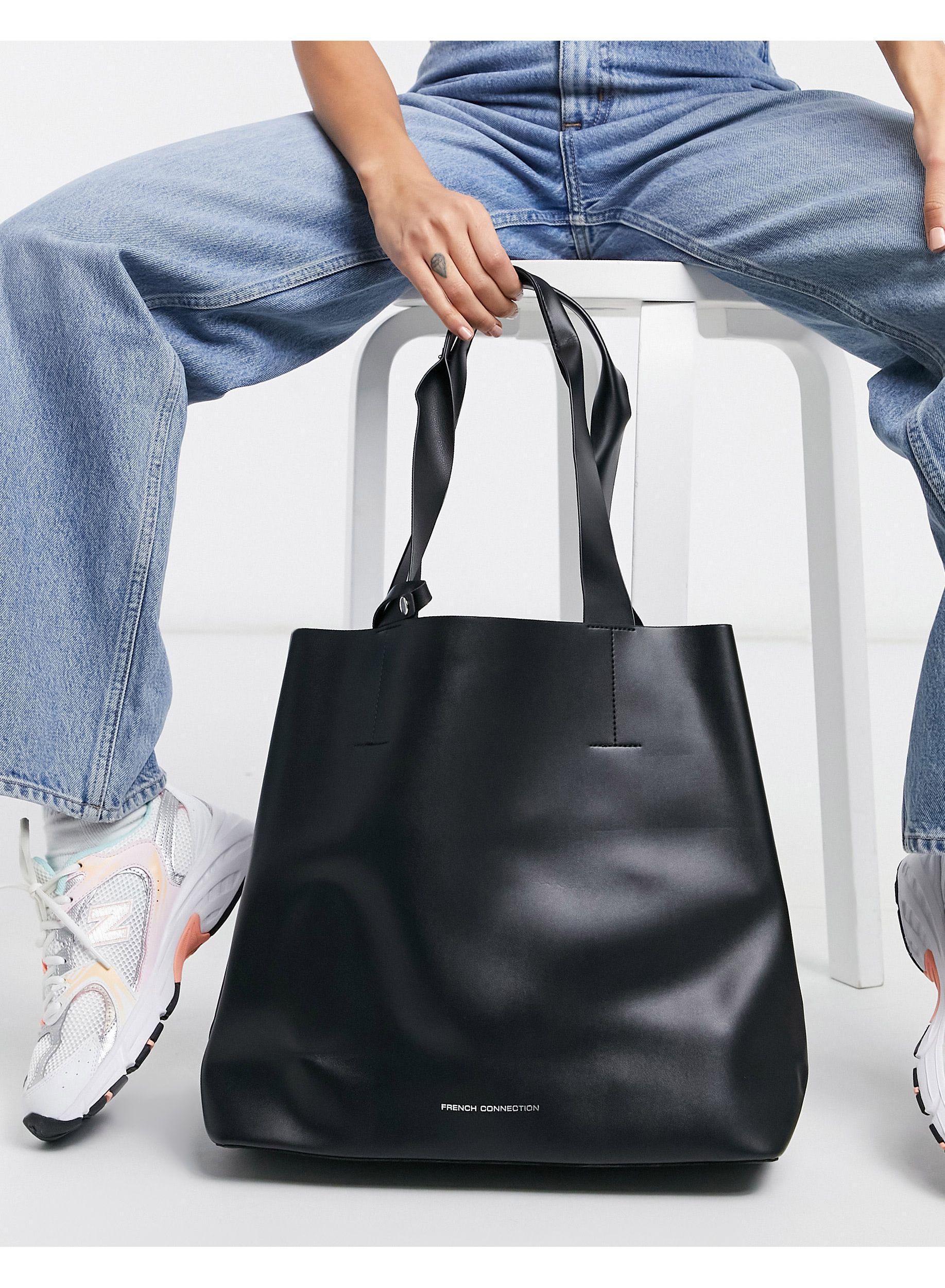 French Connection Structured Tote in Black | Lyst