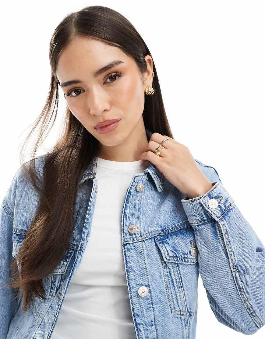 Pimkie Cropped Denim Jacket in Blue Lyst UK