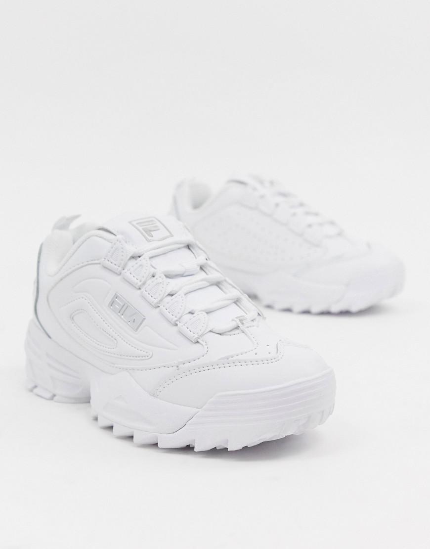 fila disruptor 3 trainers white