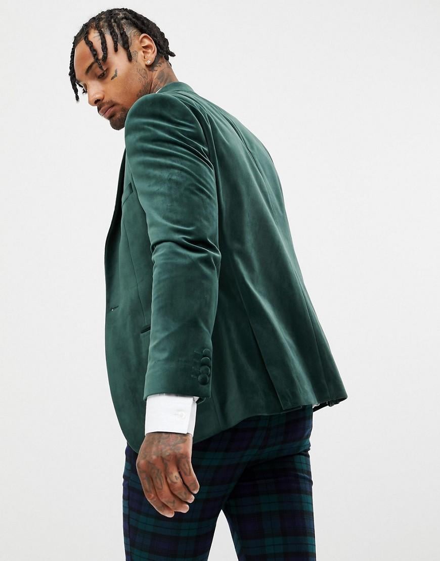 Blazer Veste Velour Vert Homme Veste Velour Verte Homme Veste