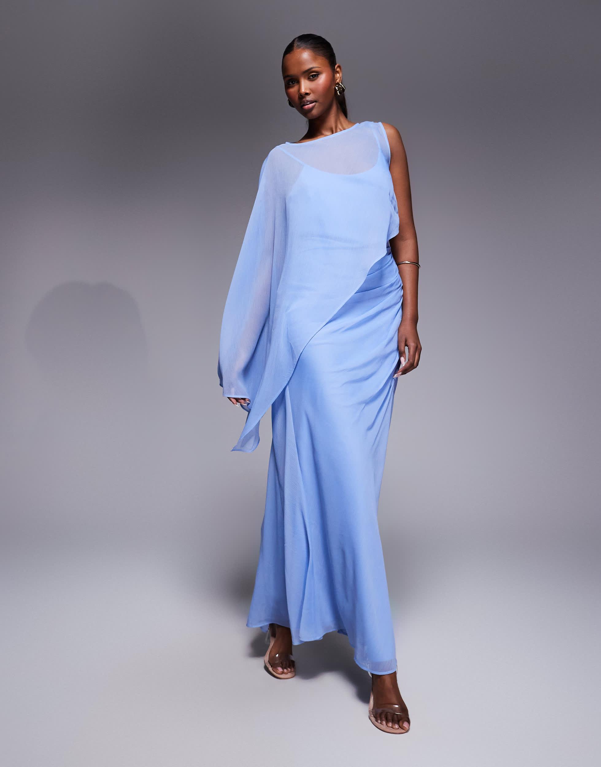 fitted lace wedding dress Vara Satin Maxi Wrap Dress