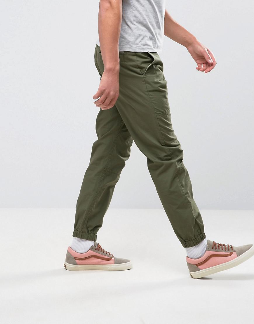 green chino joggers