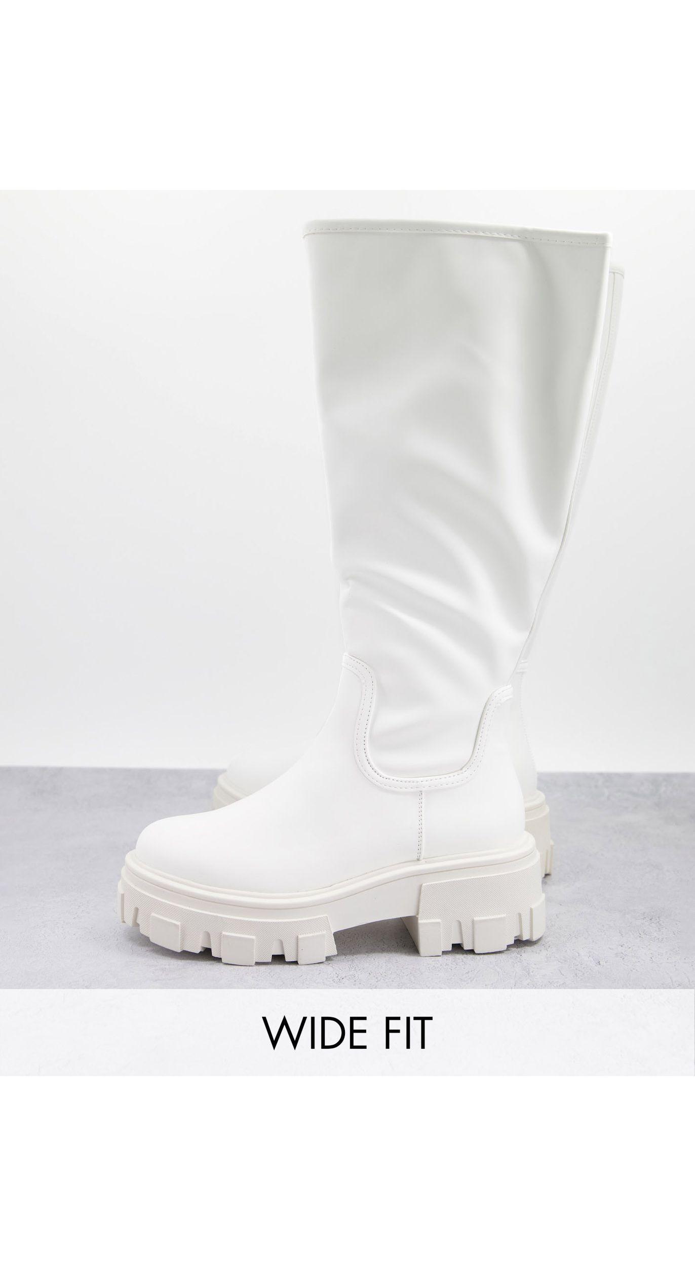 Botas blancas planas con suela gruesa carla ASOS de color Blanco | Lyst