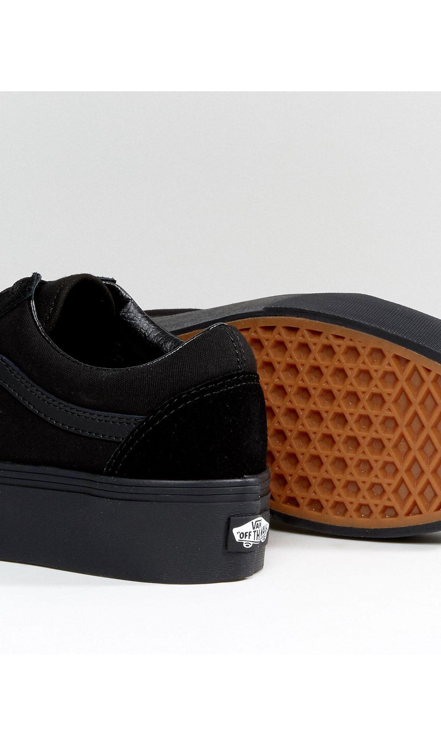 triple black platform vans