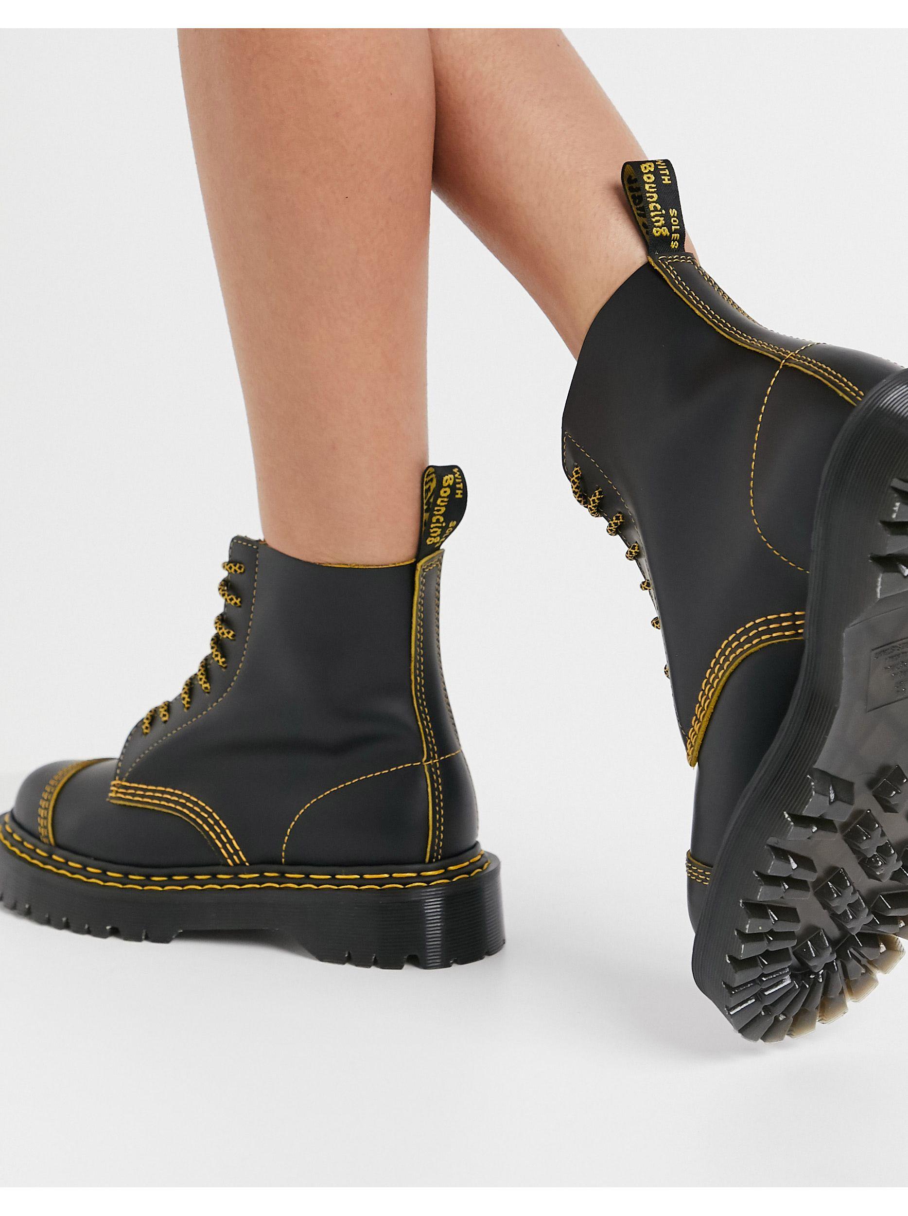 Dr. Martens 1460 Pascal Bex Double Stitch Boots in Black | Lyst