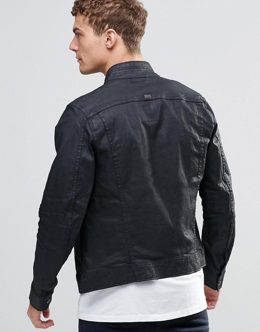 black zip denim jacket