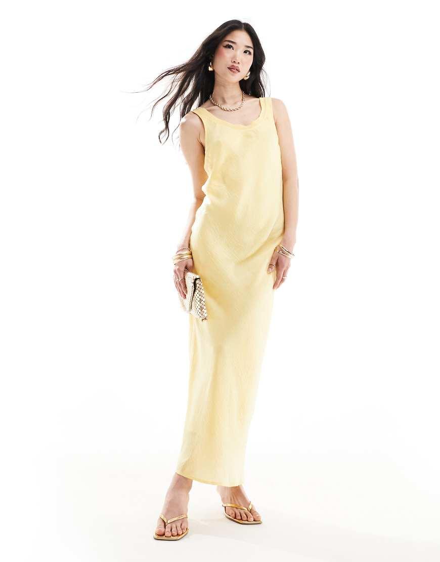 Vestito Sottoveste Midi Tenue Con Scollo A Coste E Taglio Sbieco di ASOS in Metallizzato Lyst