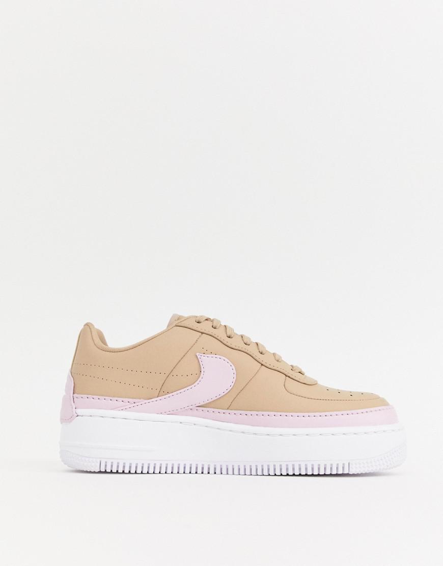 nike air force 1 jester trainers in beige and pink