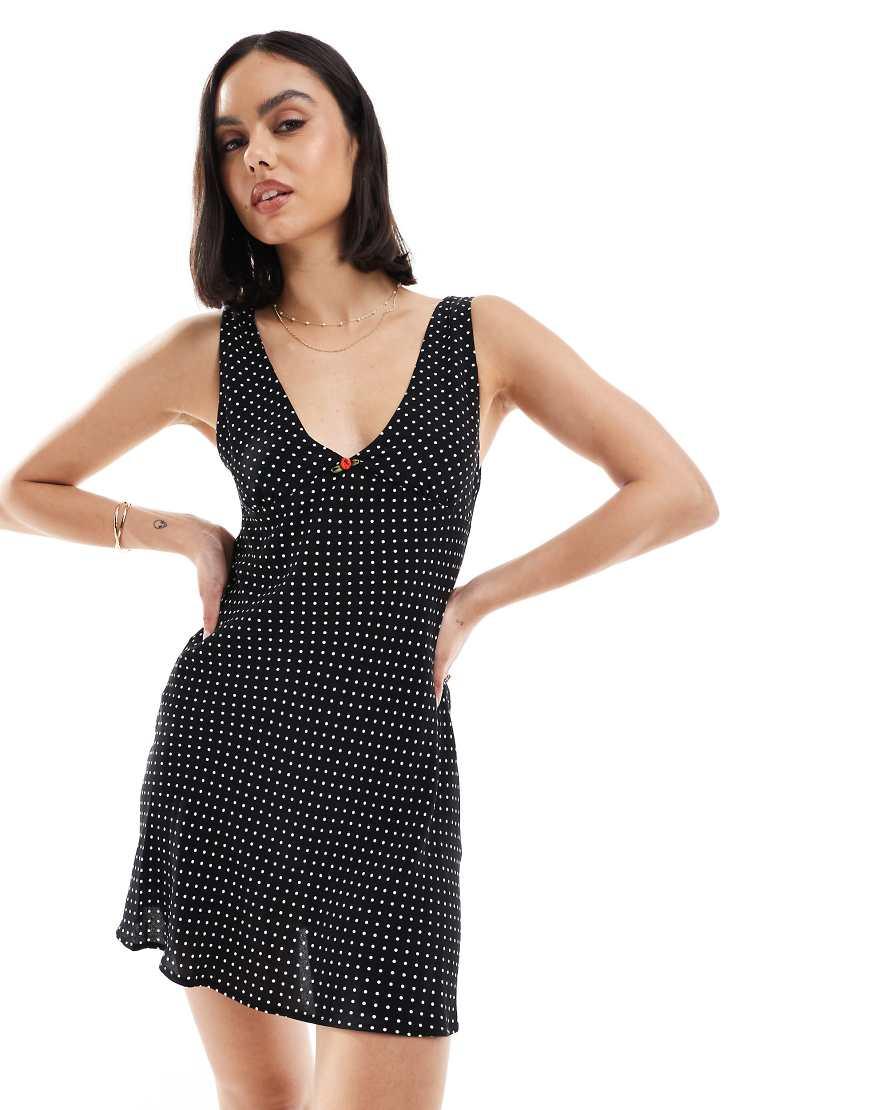Bershka Tie Back Mini Dress in Black | Lyst UK