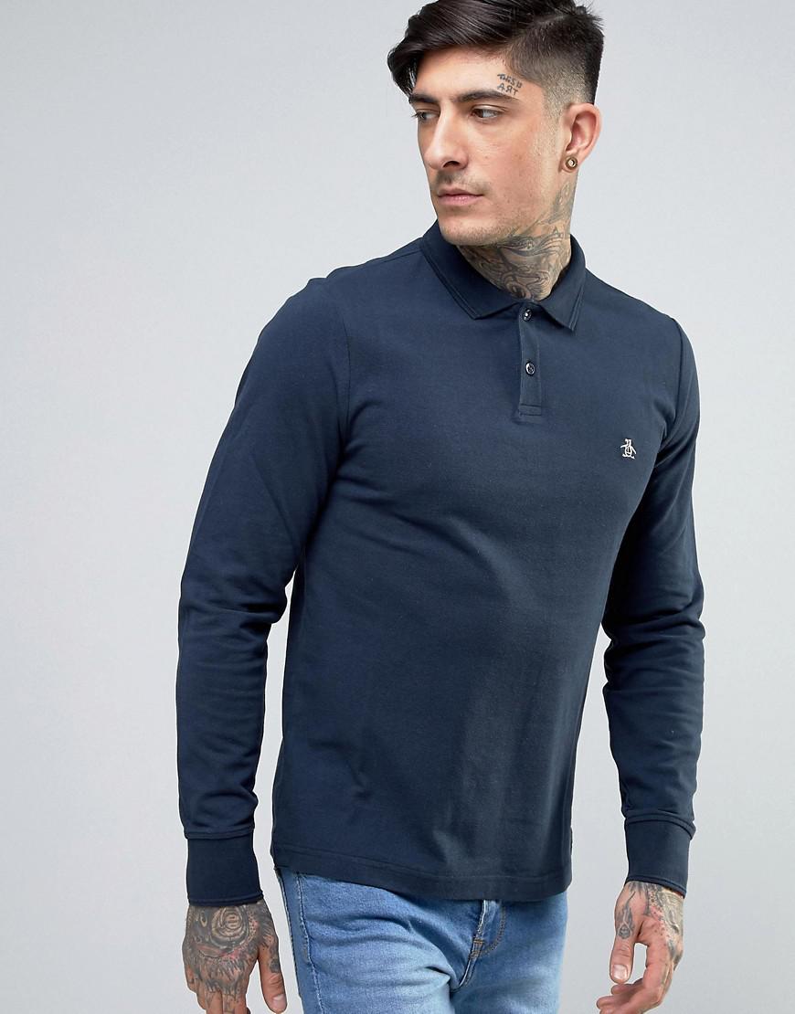 Download Original Penguin Cotton Raised Rib Pique Polo Long Sleeve ...