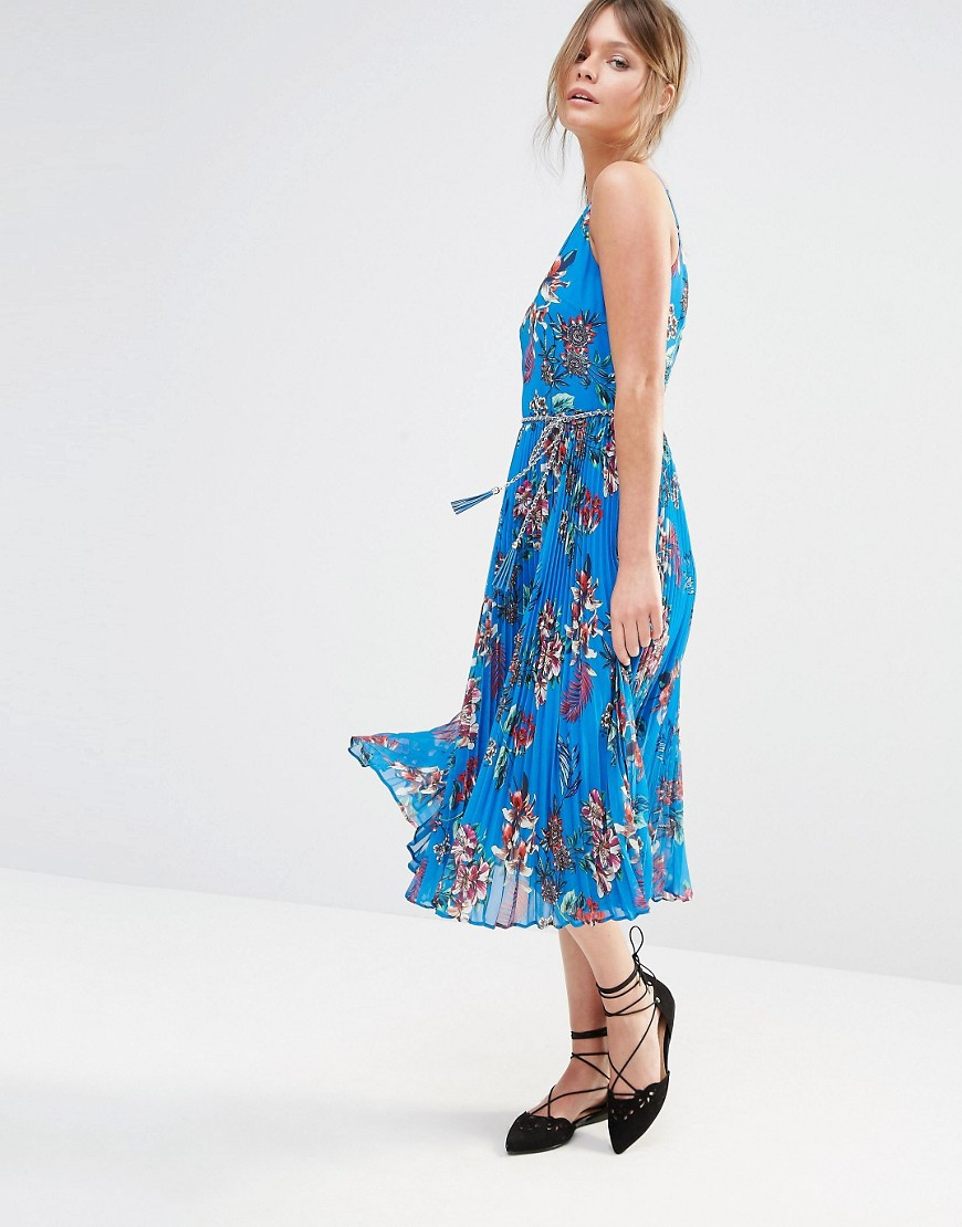 Oasis blue pleated dress Clearance