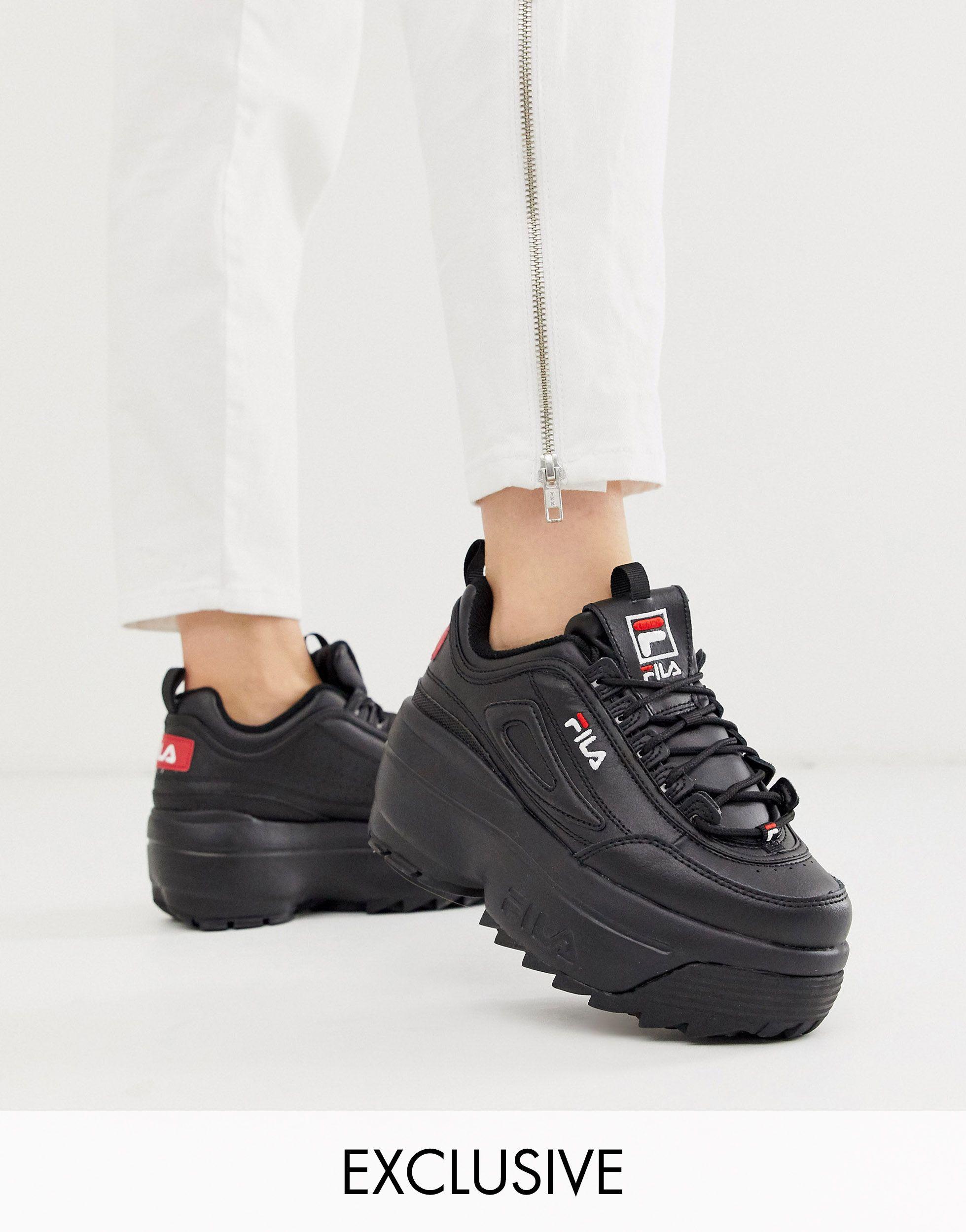 Disruptor II - Sneakers platform con zeppa nera di Fila in Nero | Lyst