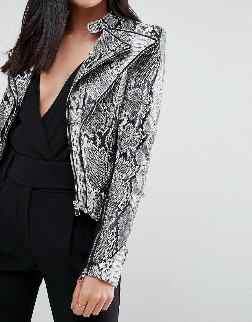 grey snake print jacket