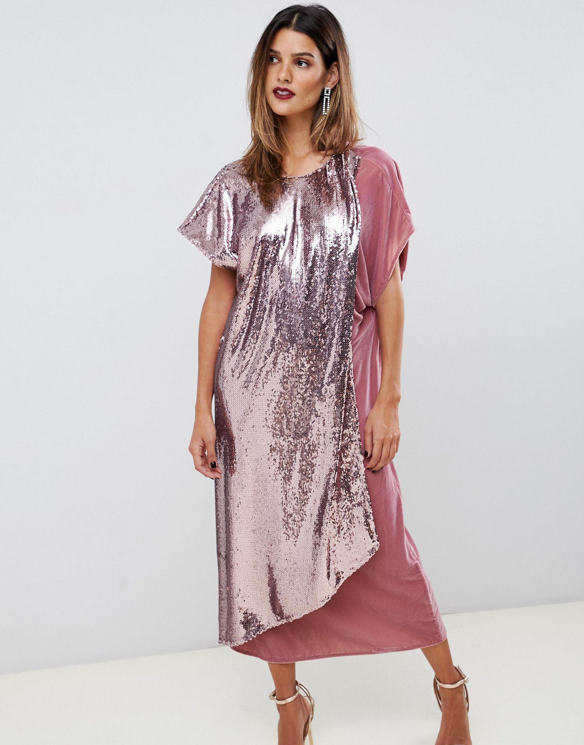 Asos pink velvet dress top