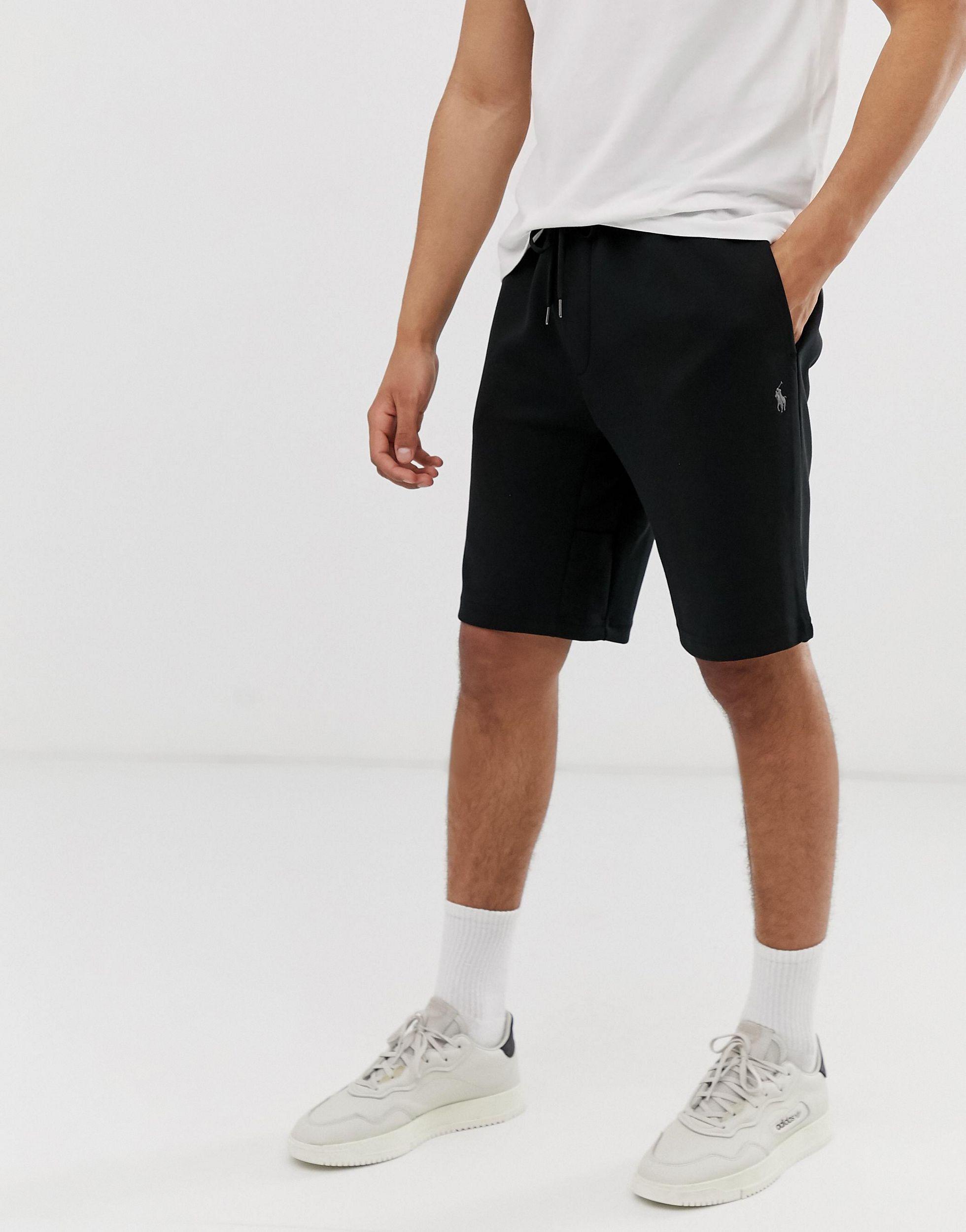 black polo sweat shorts