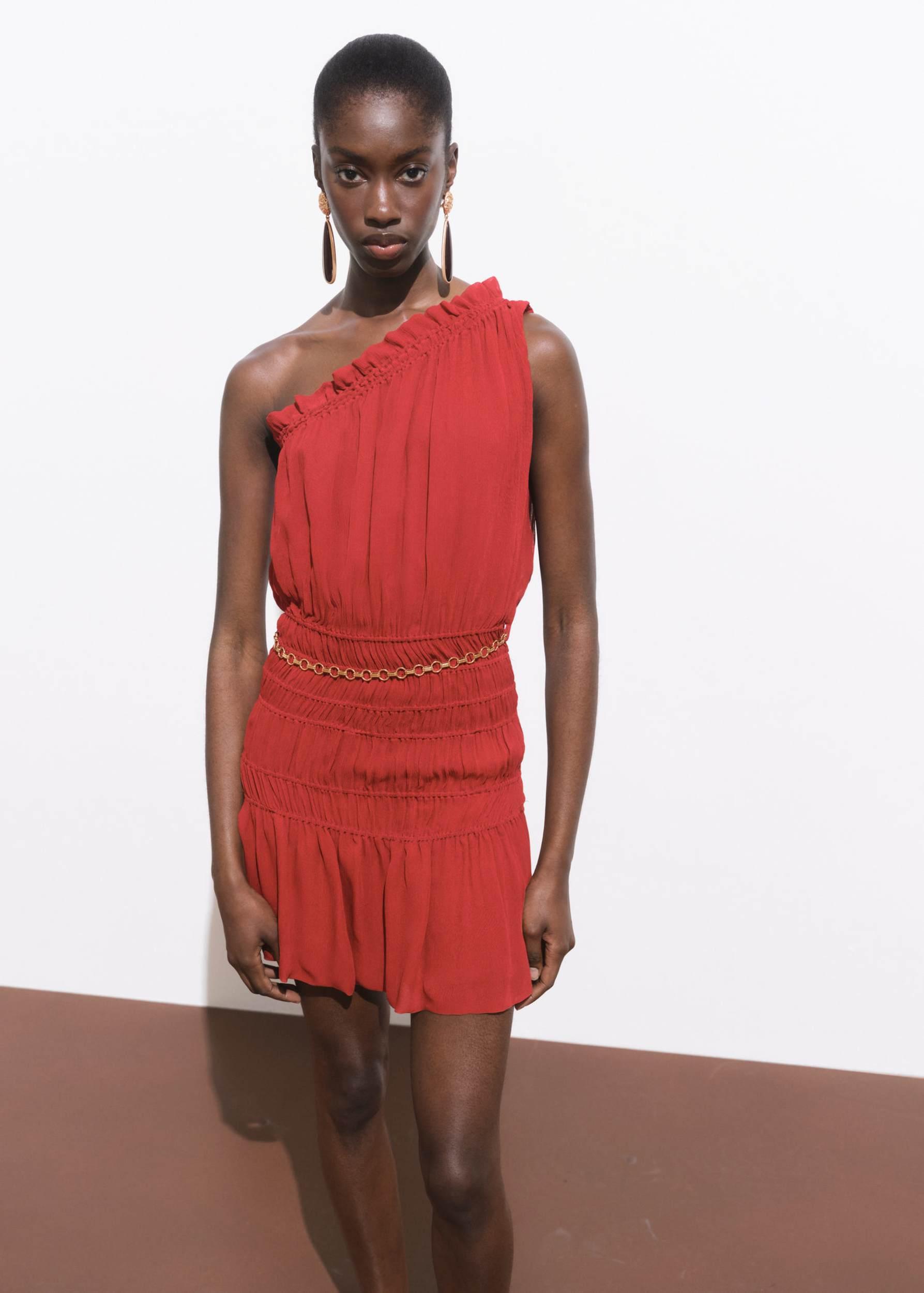 Robe Longue Noire Asymétrique Double Zero - Taille S, Avec Ceinture Chaîne - Occasion Excellent état