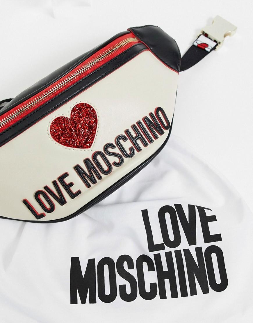Sac banane avec logo cœur en Soie Love Moschino - Lyst