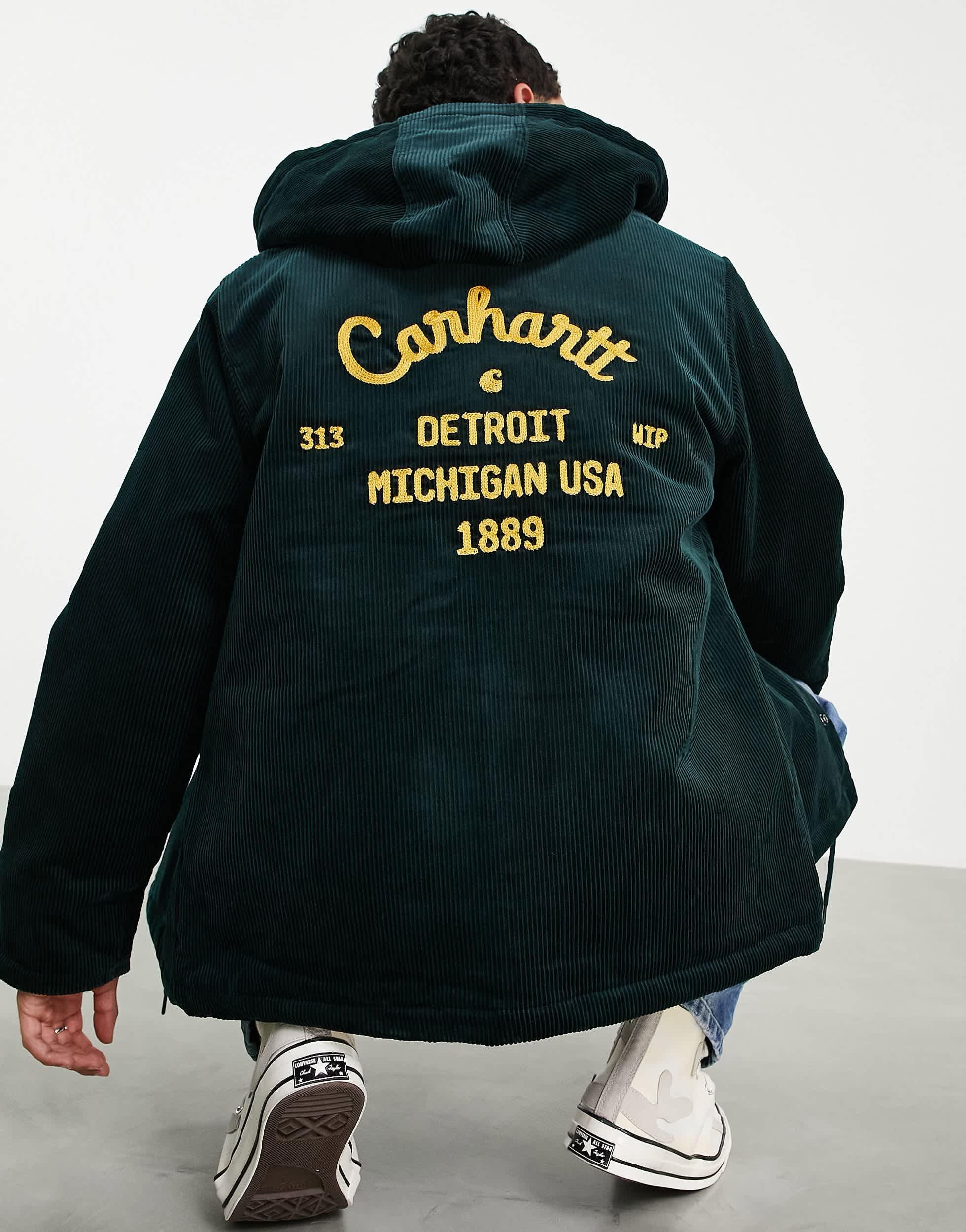 Carhartt Dennis Corduroy Hooded Coach Jacket in Black for Men | Lyst