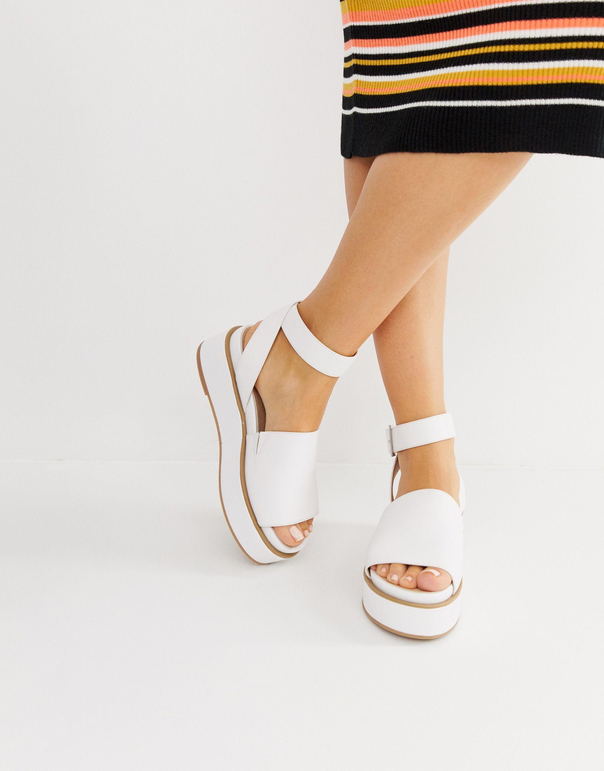 asos white platform sandals