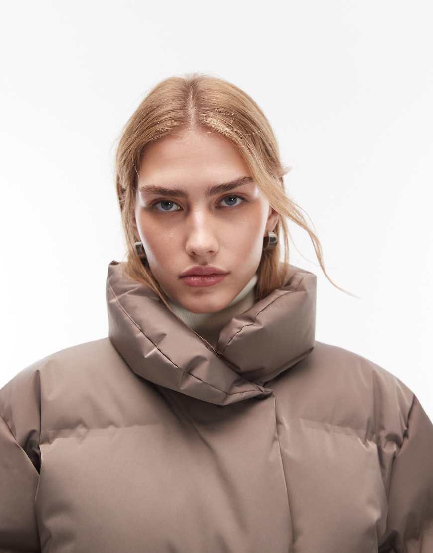 Other Stories Short Padded Down Feather Jacket in Brown Lyst UK