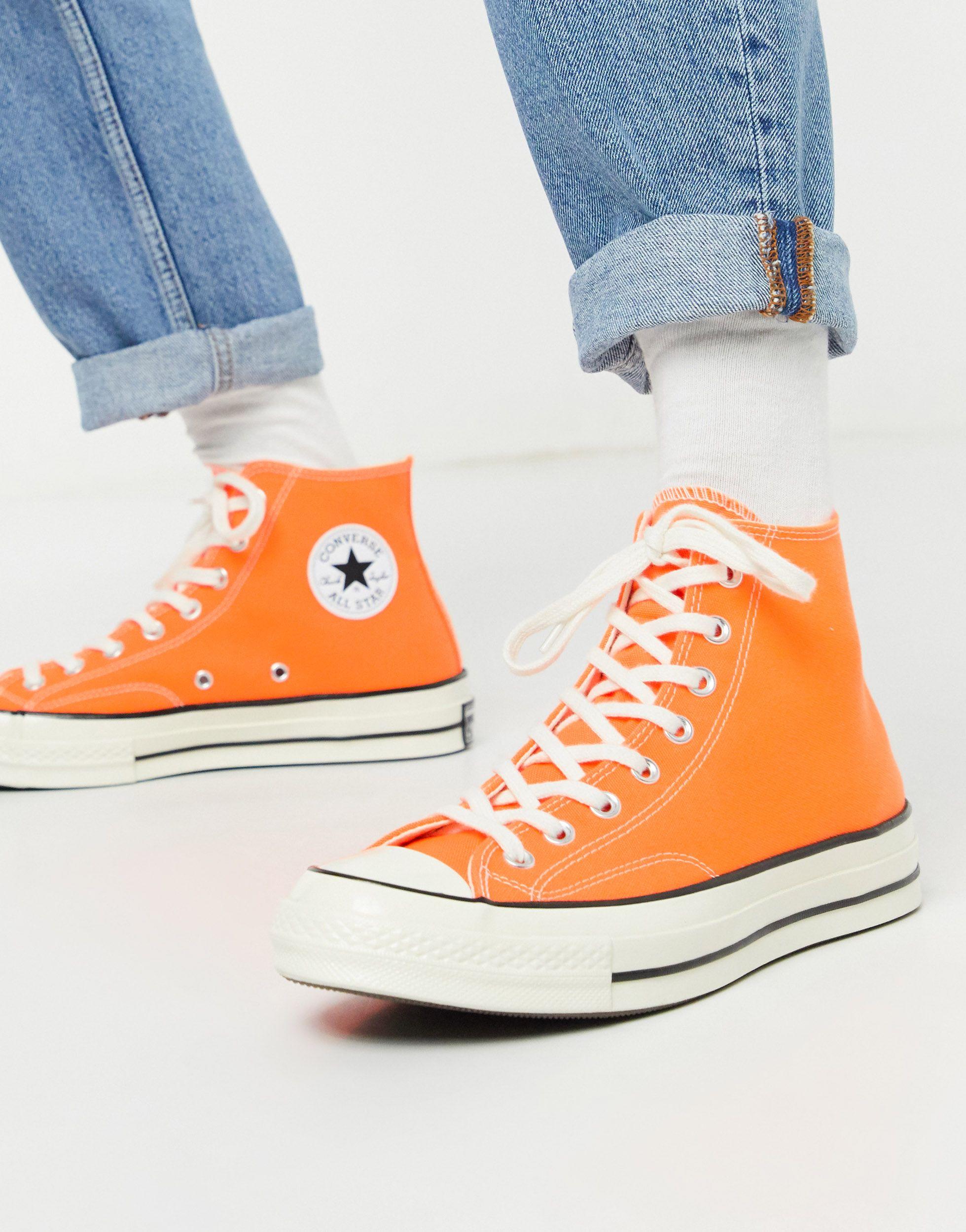 Converse Chuck 70 Hi Sneakers in Orange | Lyst