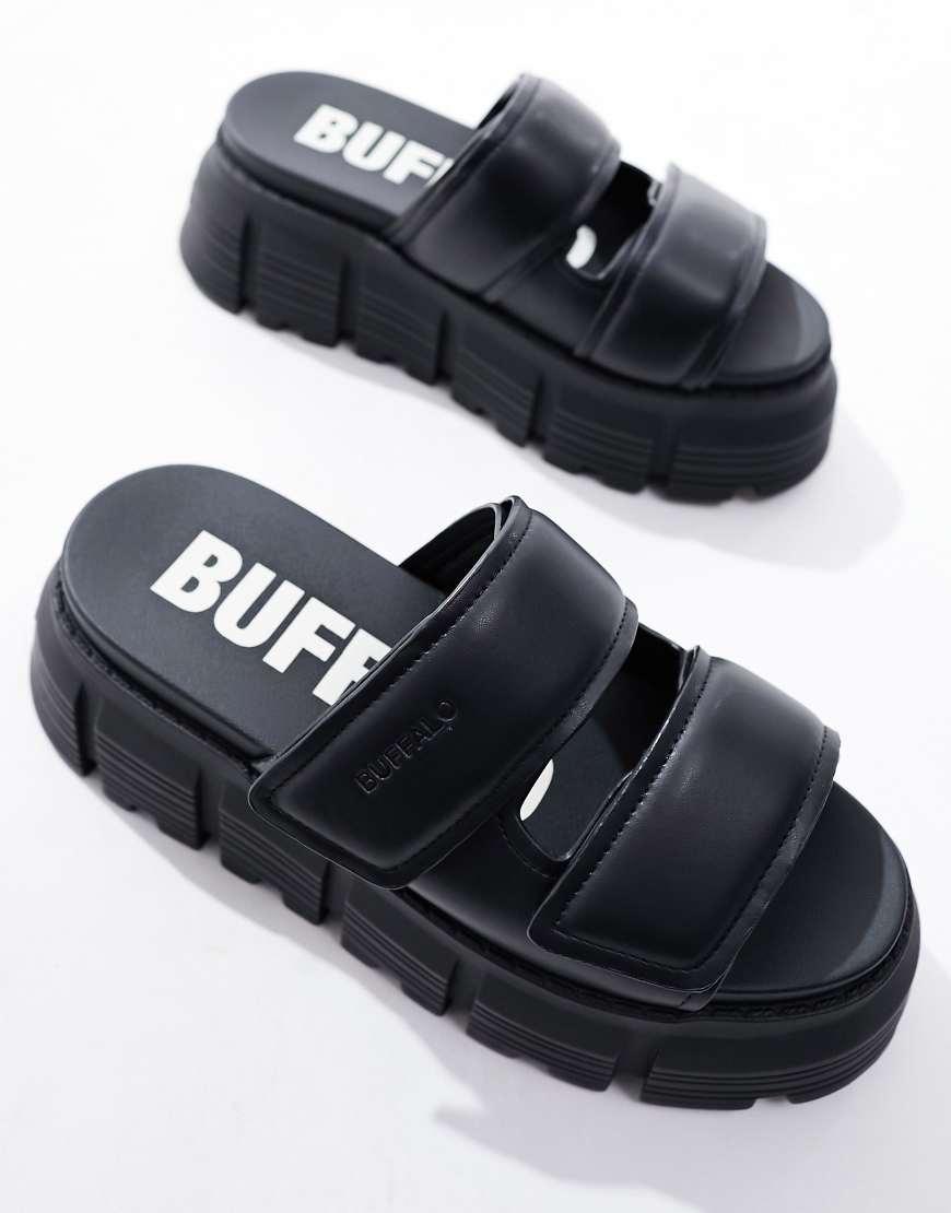 Sandalias Negras Planas Ava Velari De Buffalo de color Negro Lyst