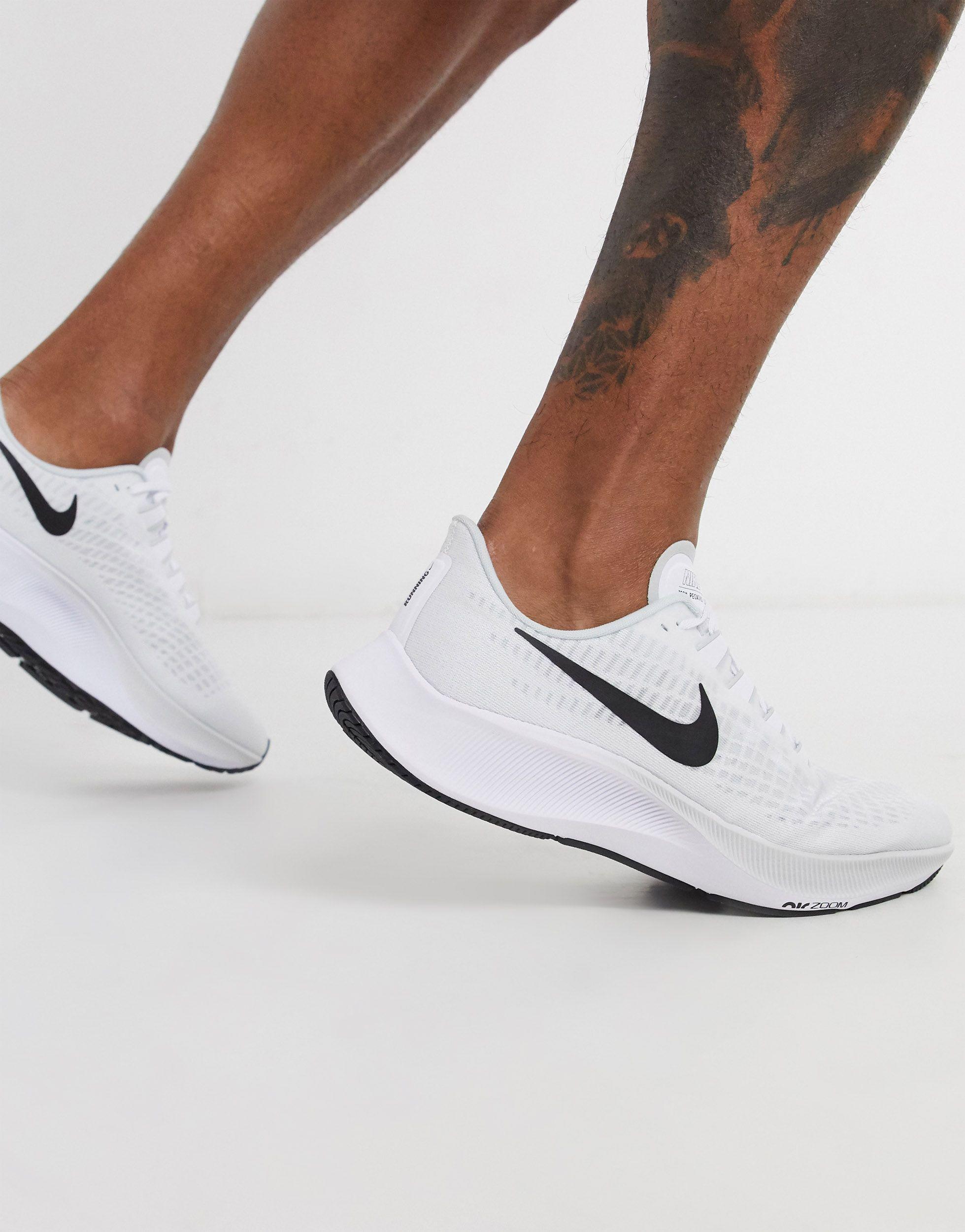 Nike Air Zoom Pegasus 37 Running Shoe in White/Black/Platinum (White) for  Men | Lyst