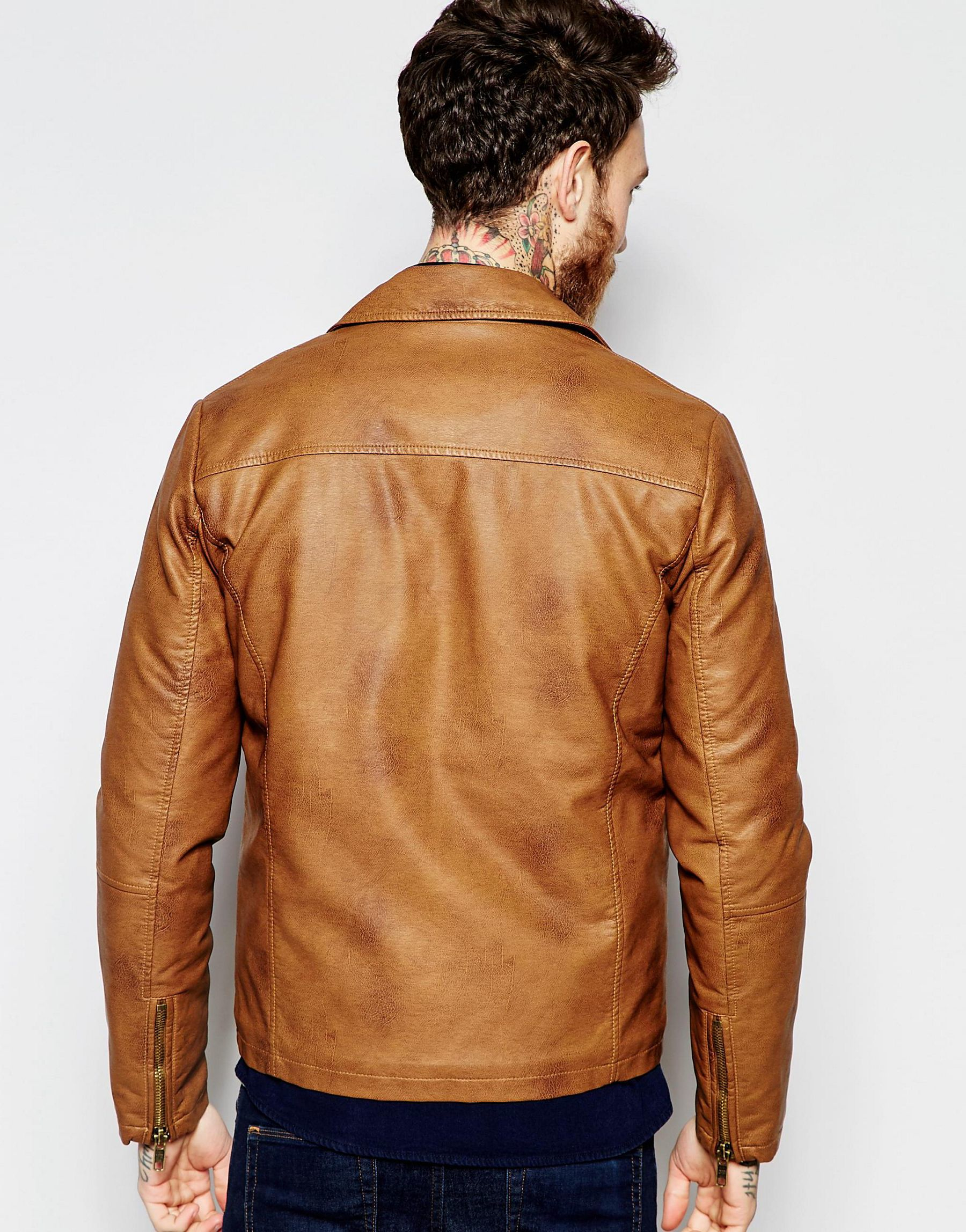 Mens Leather Biker Jackets Asos Photos