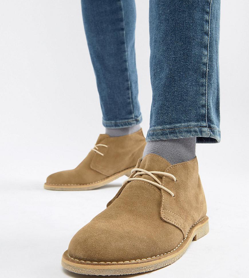 ASOS Suede Wide Fit Desert Chukka Boots for Men - Lyst