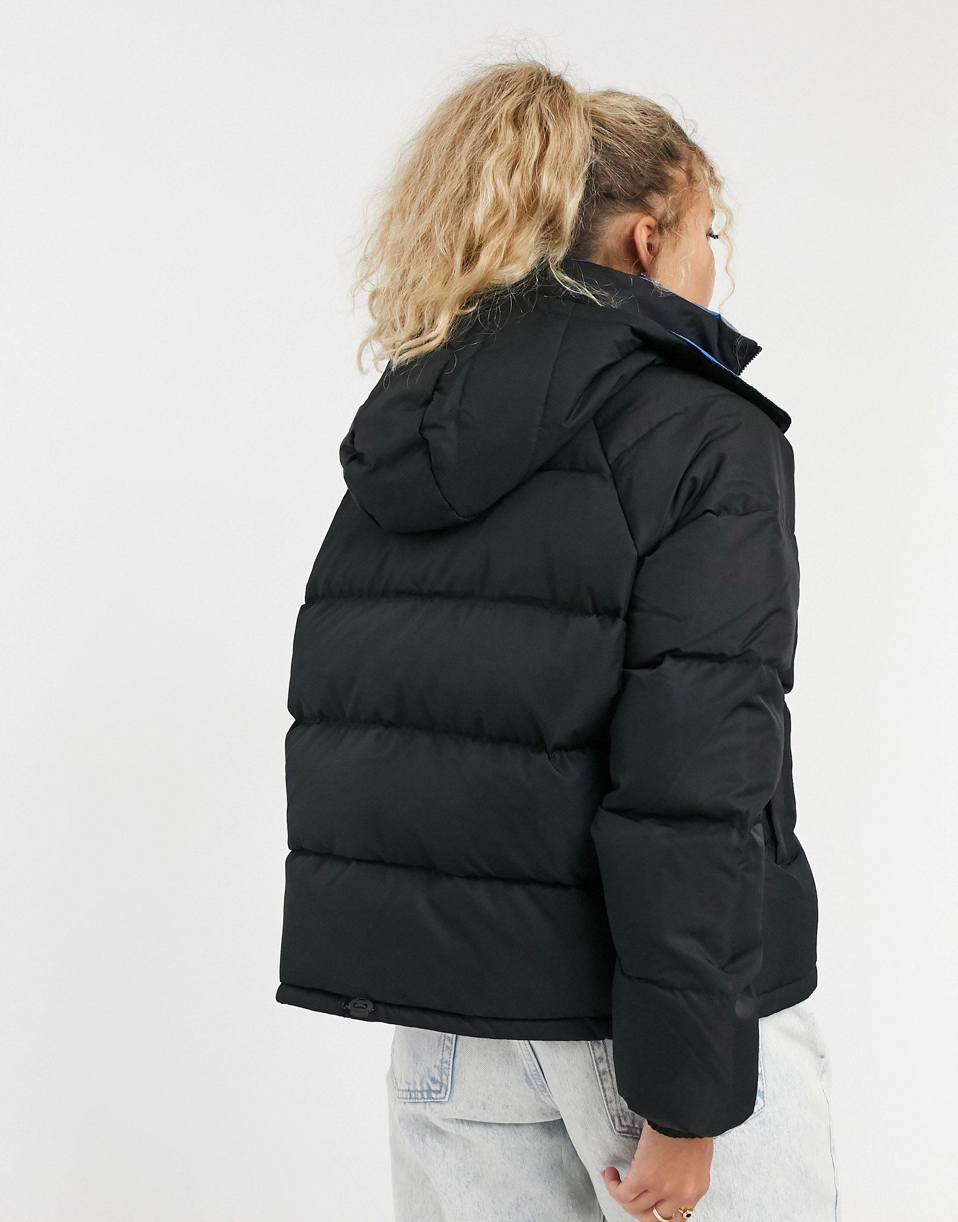 Lacoste Reversible Hooded Padded Jacket in Black | Lyst