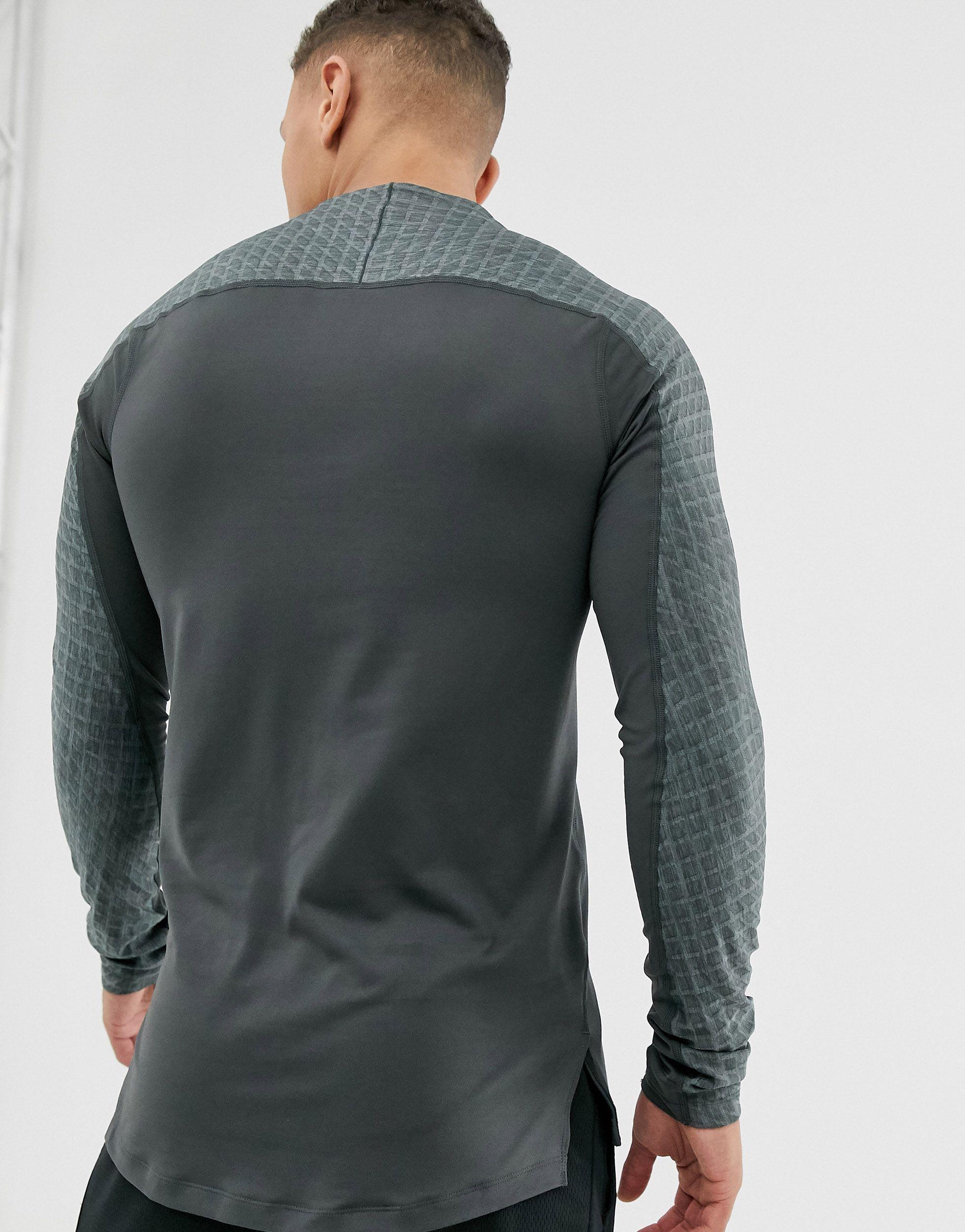 Nike Synthetic Nike Pro Training Therma Long Sleeve Top in Gray for Men |  Lyst