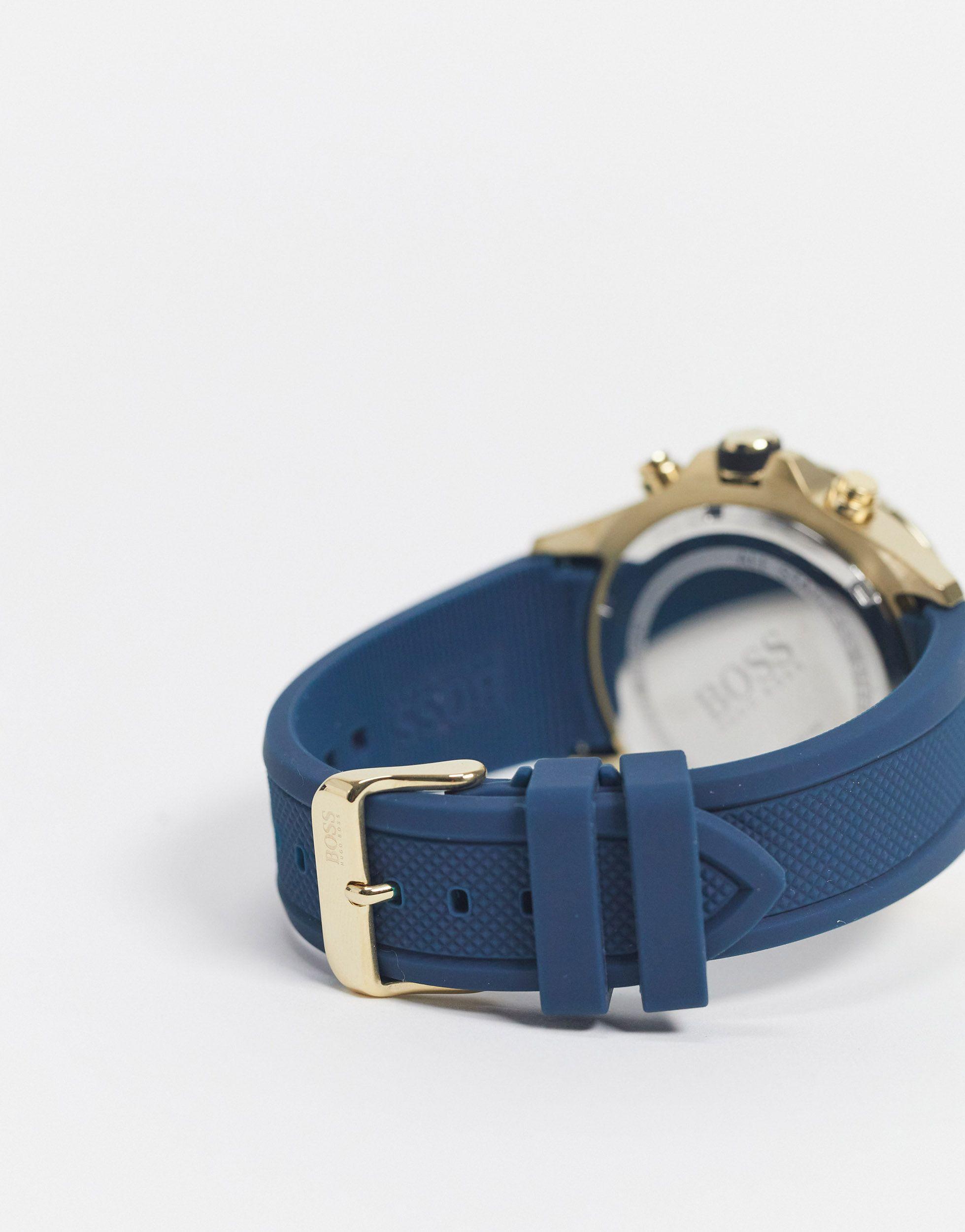 BOSS by HUGO BOSS Siliconen Chronograaf Herenhorloge in het Blauw voor  heren - Lyst