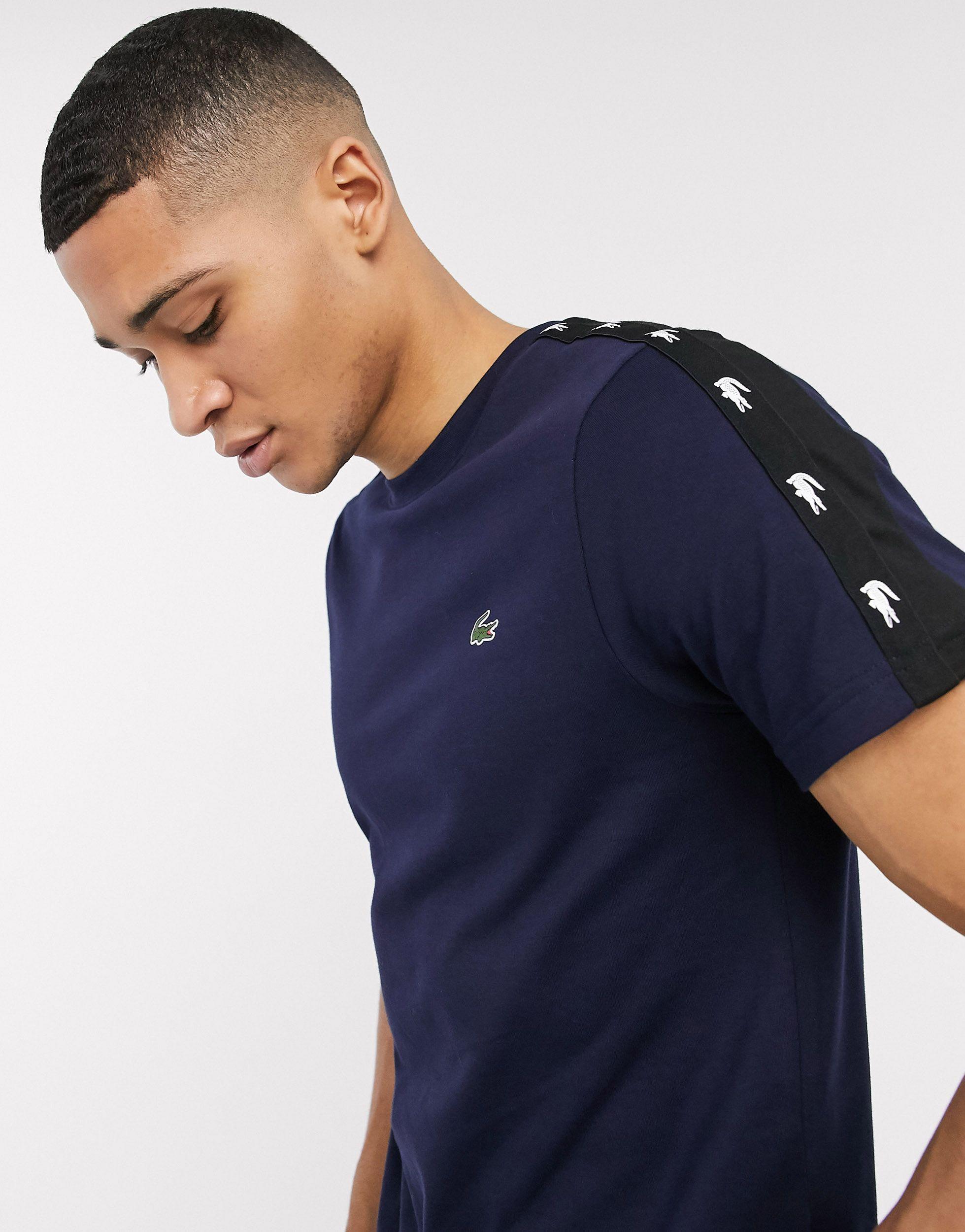 Lacoste Sport Cotton Shoulder Taping T-shirt in Navy (Blue) for Men | Lyst