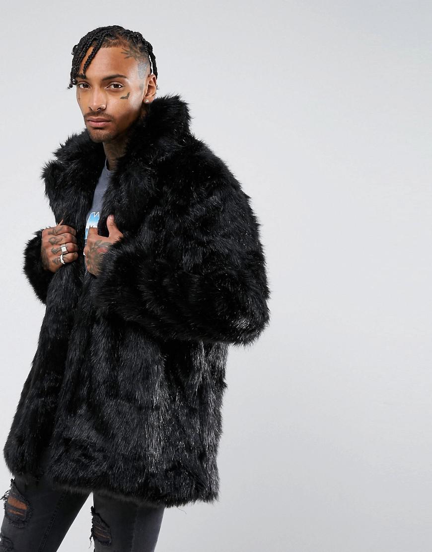 The New County Faux Fur Jacket in Black for Men | Lyst