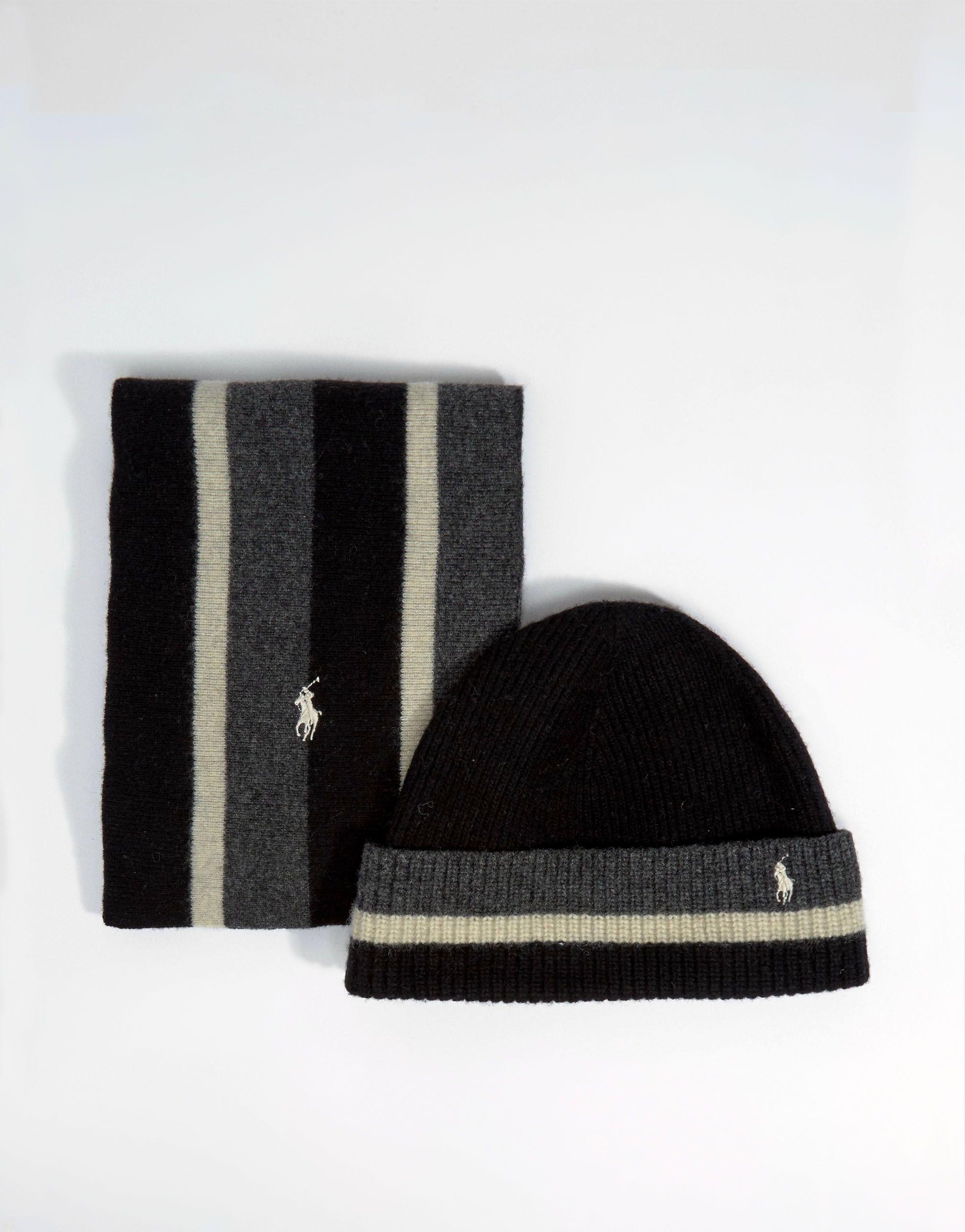 Coffret cadeau bonnet et écharpe Polo Ralph Lauren pour homme en coloris  Noir | Lyst