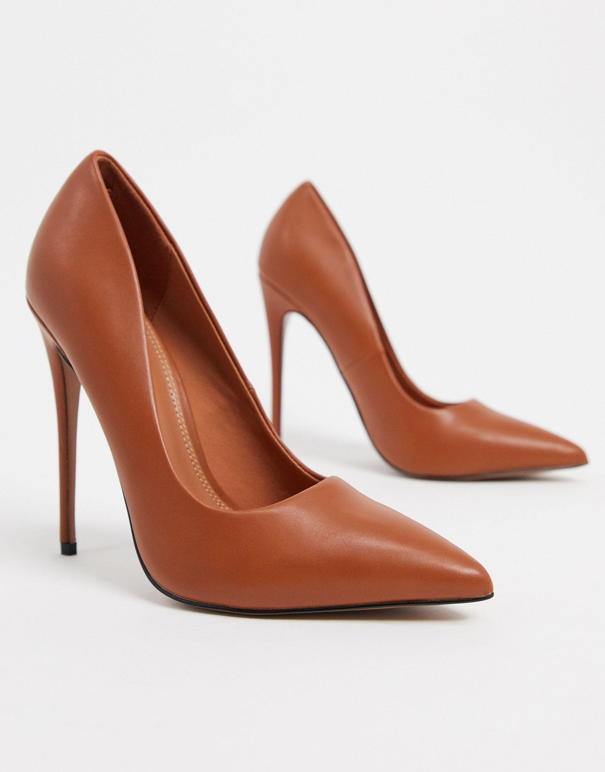 Penelope - décolleté color cuoio con tacco a spillo di ASOS in Marrone |  Lyst
