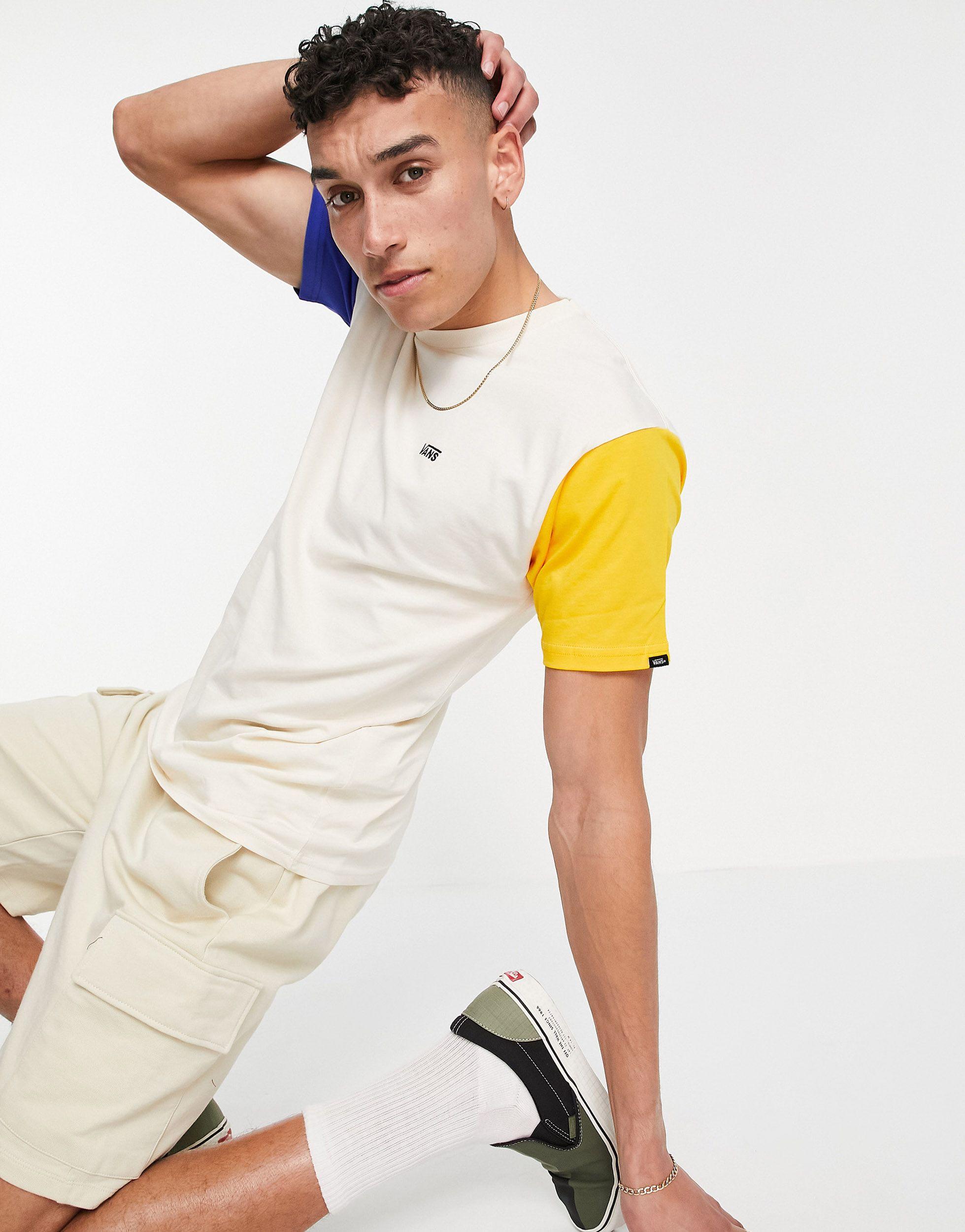 t-shirt colorblock color crema di Vans 