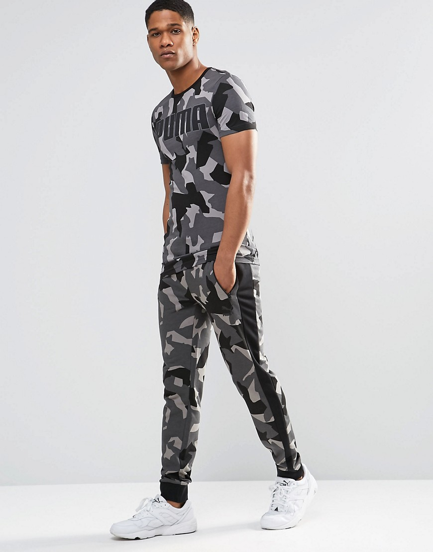 PUMA Cotton Tapered Joggers In Grey Camo in Gray for Men | Lyst