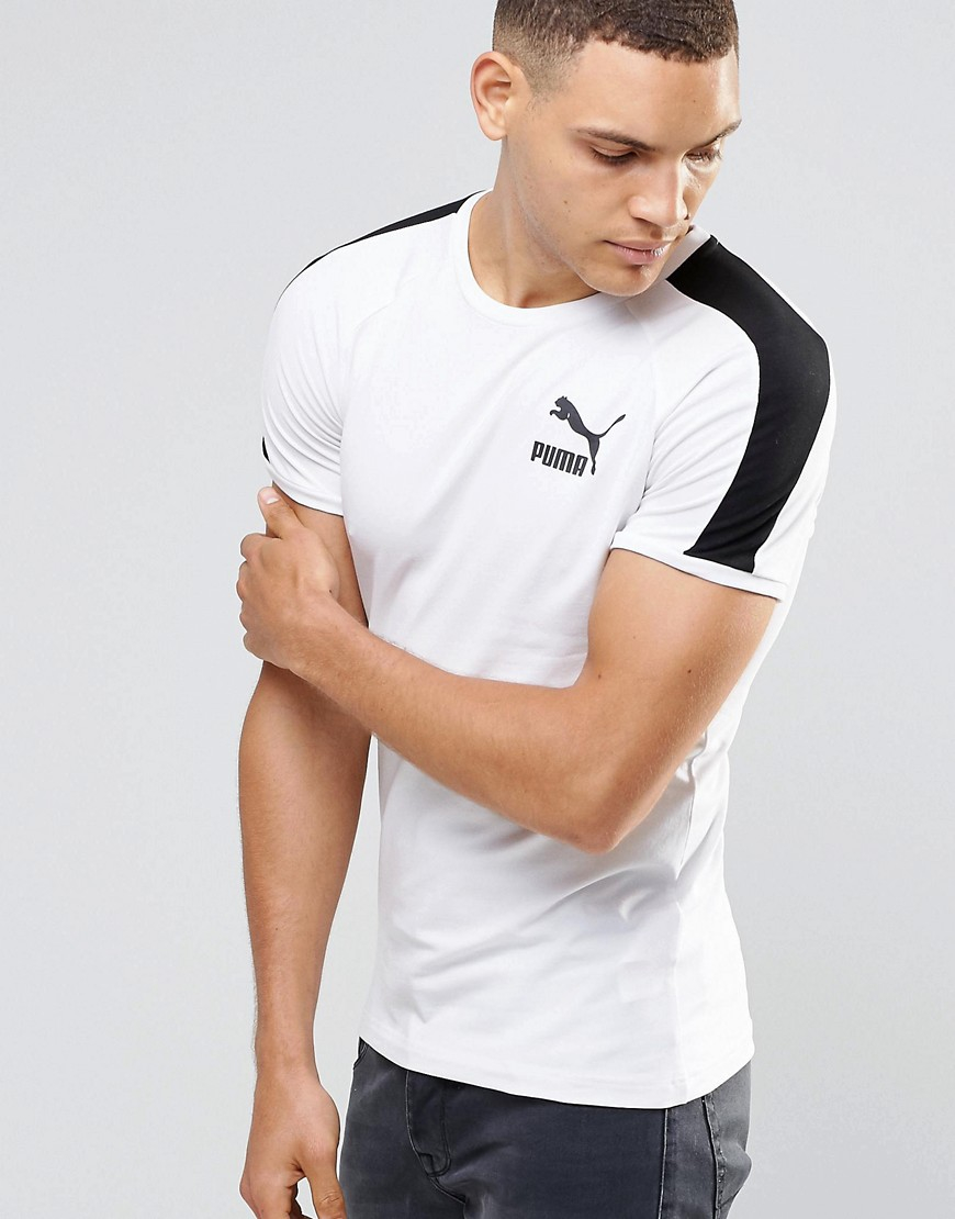 PUMA Cotton Retro T-shirt In Muscle Fit in White for Men - Lyst