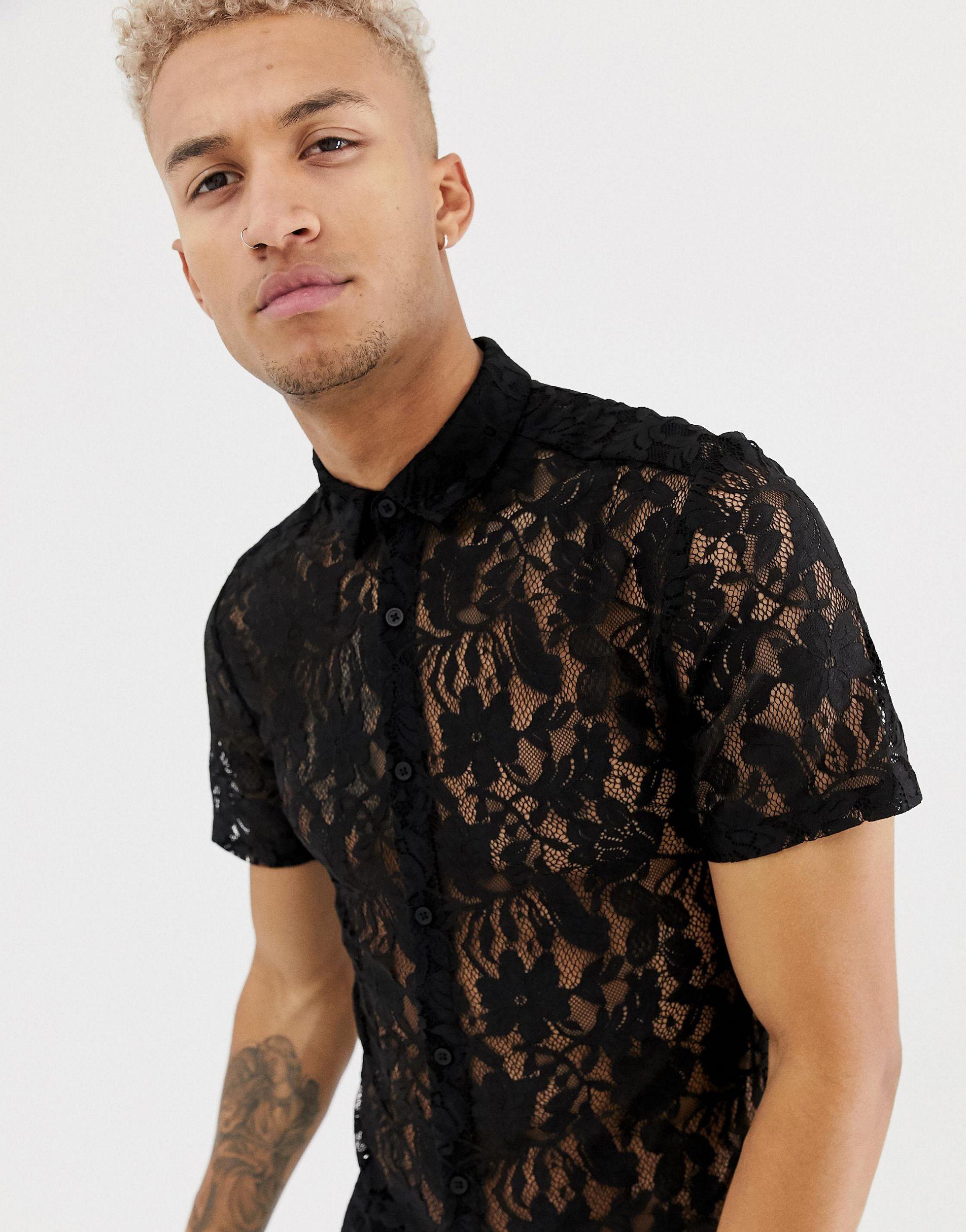 Camisa Negra Camisas Asos Hombre Camisa Negra De Corte Estándar