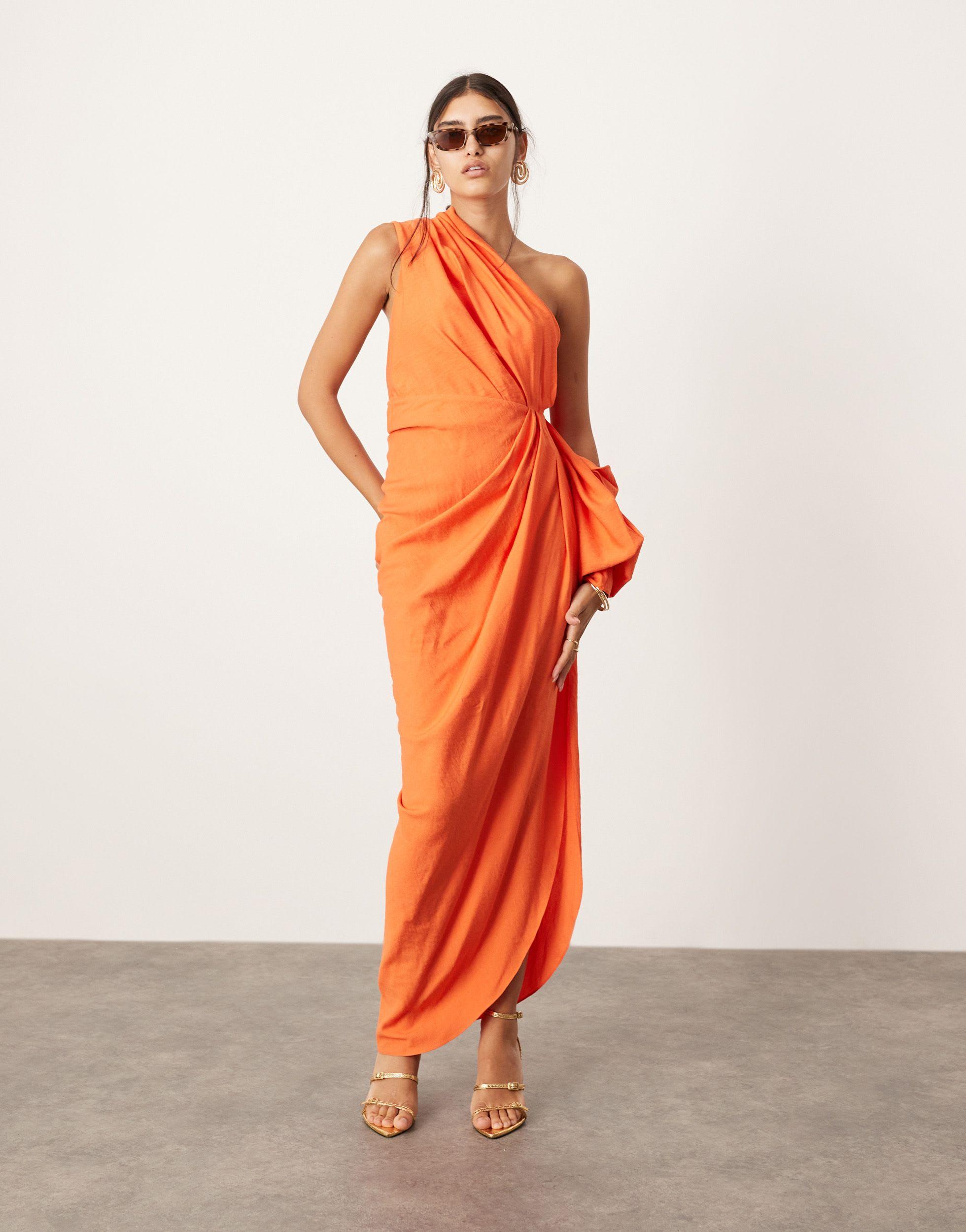 asos orange kimono dress 5 Summer Wedding Guest Dress Ideas with ASOS