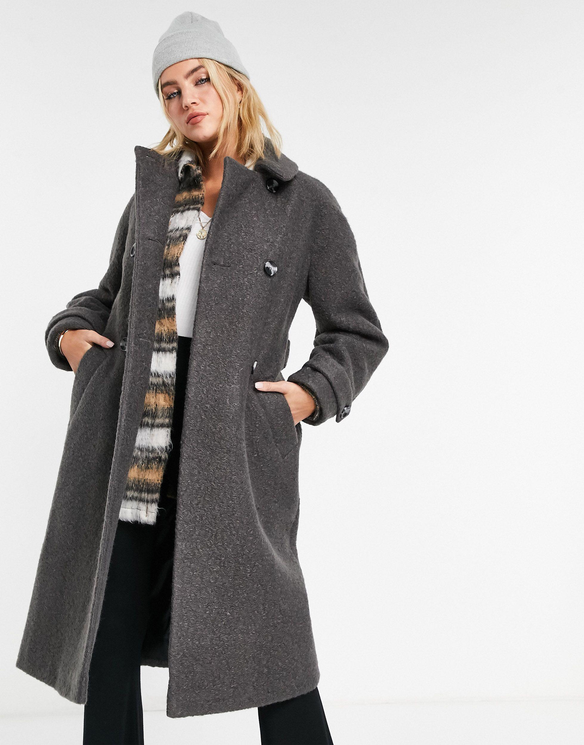 boucle trench coat