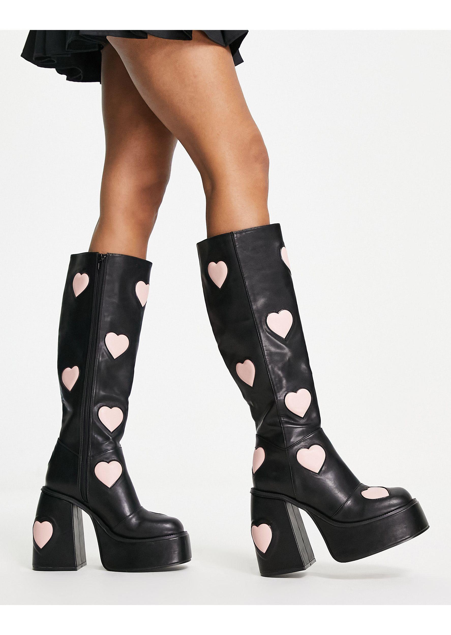 coconut chunky platform knee boots