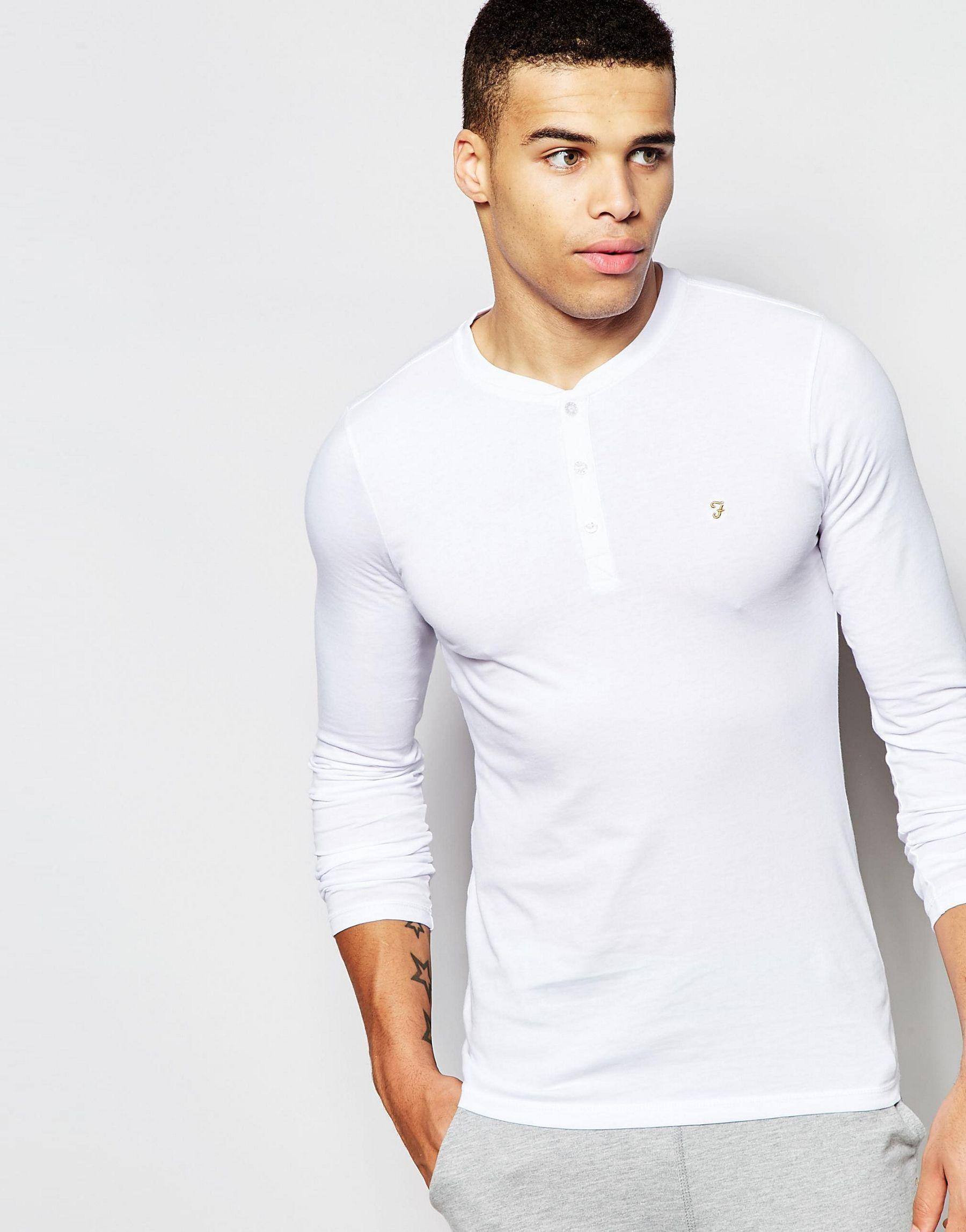 muscle fit henley long sleeve