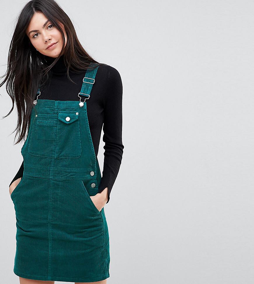 ASOS Cord Overall Dress In Emerald Green | Lyst