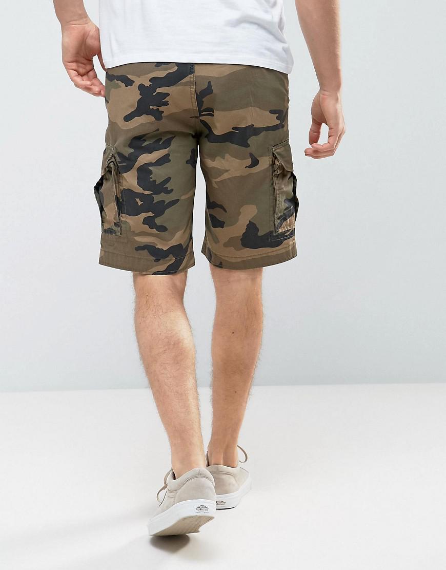 Jack & Jones Cotton Intelligence Cargo Shorts In Loose Fit In Camo in Green  for Men - Lyst