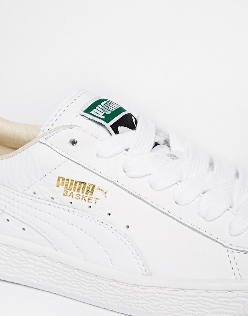 puma basket classic white trainers womens