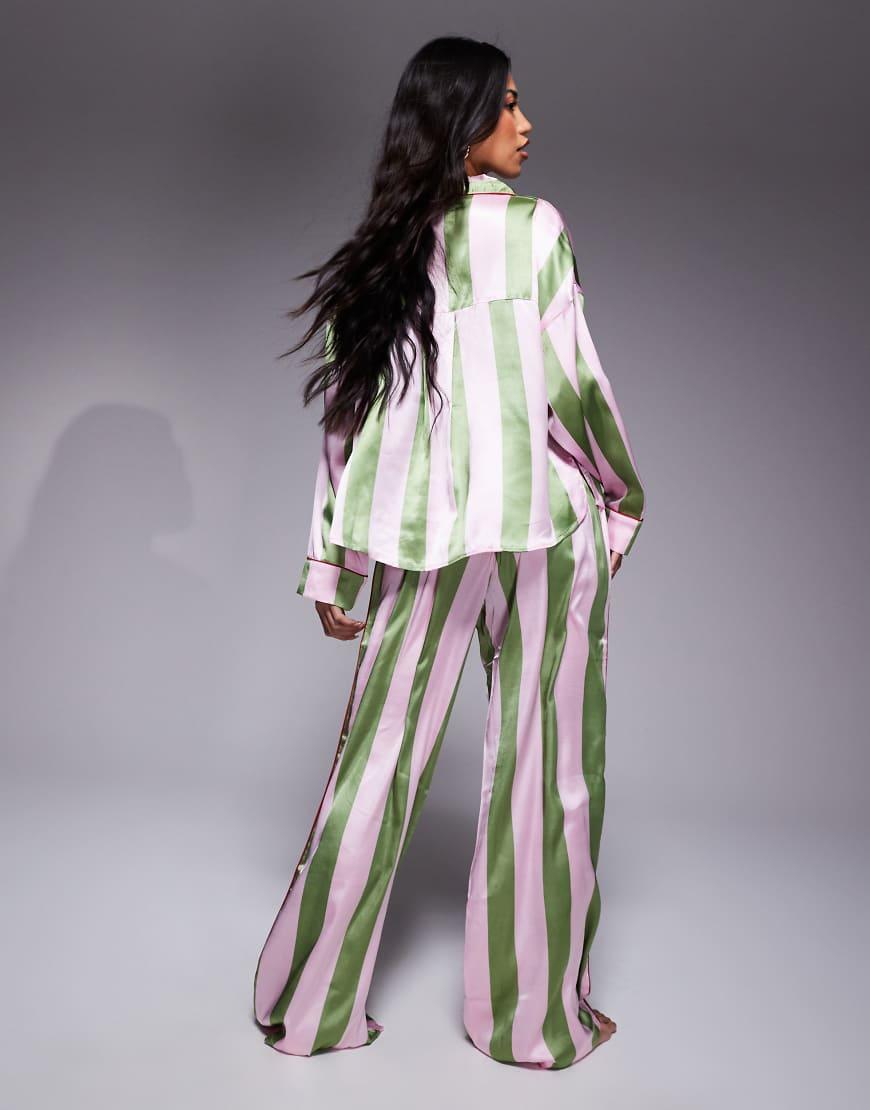 River Island Satin Pyjama Set in Green Lyst UK - Main Image