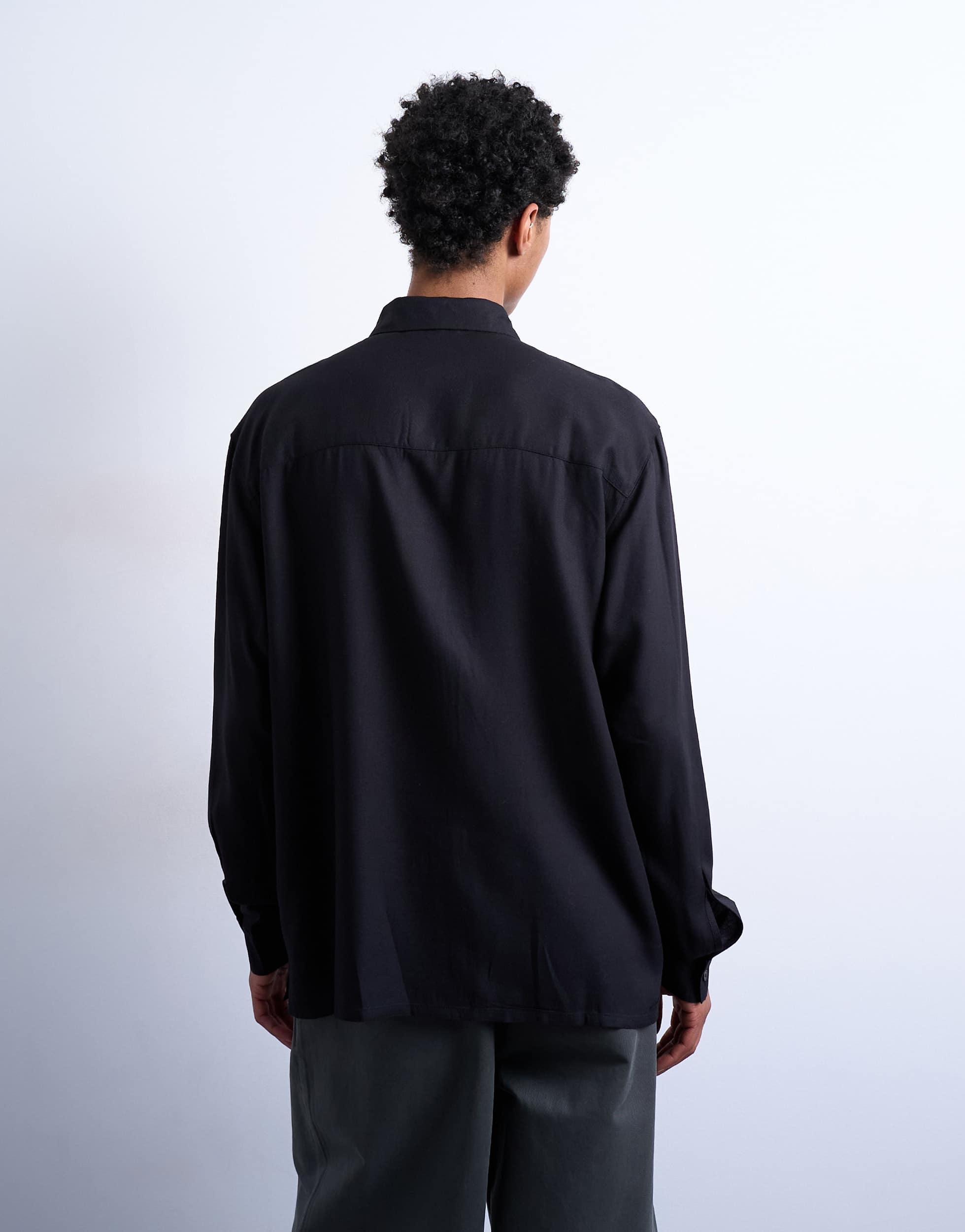 Topman - Surchemise classique à manches longues et chevrons - Noir | ASOS